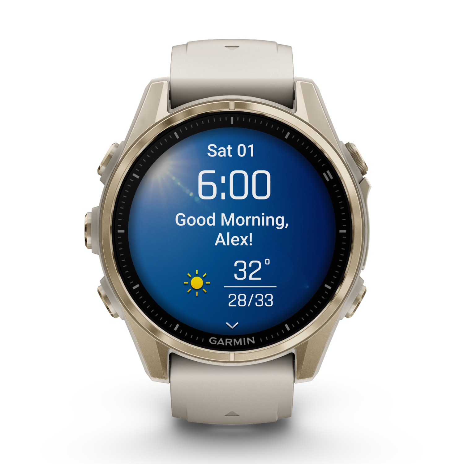 Garmin Fenix 8 43mm AMOLED Sapphire Multisport Smartwatch - Soft Gold, product, variation 5