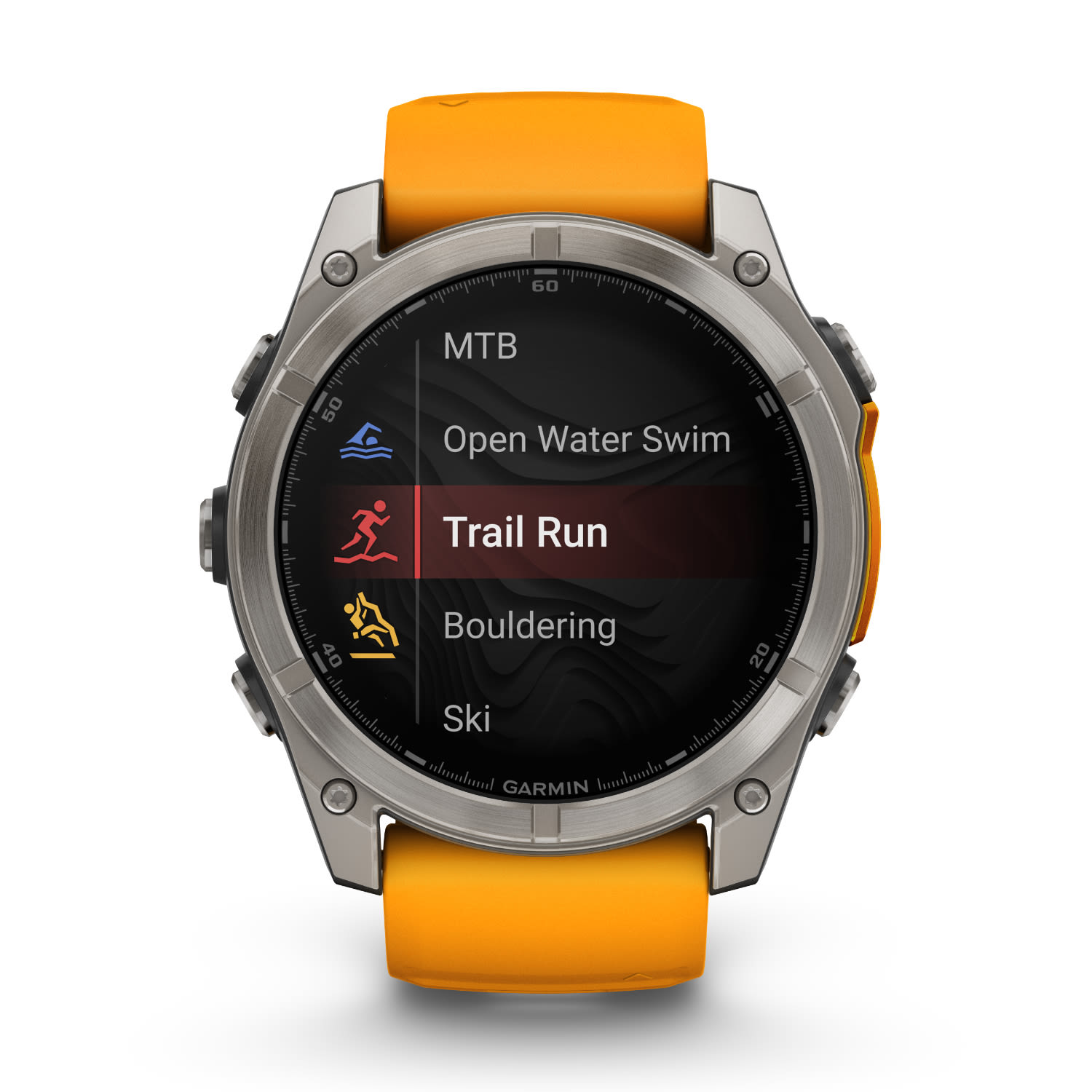 Garmin Fenix 8 51mm AMOLED Sapphire Multisport Smartwatch - Titanium/orange, product, variation 2