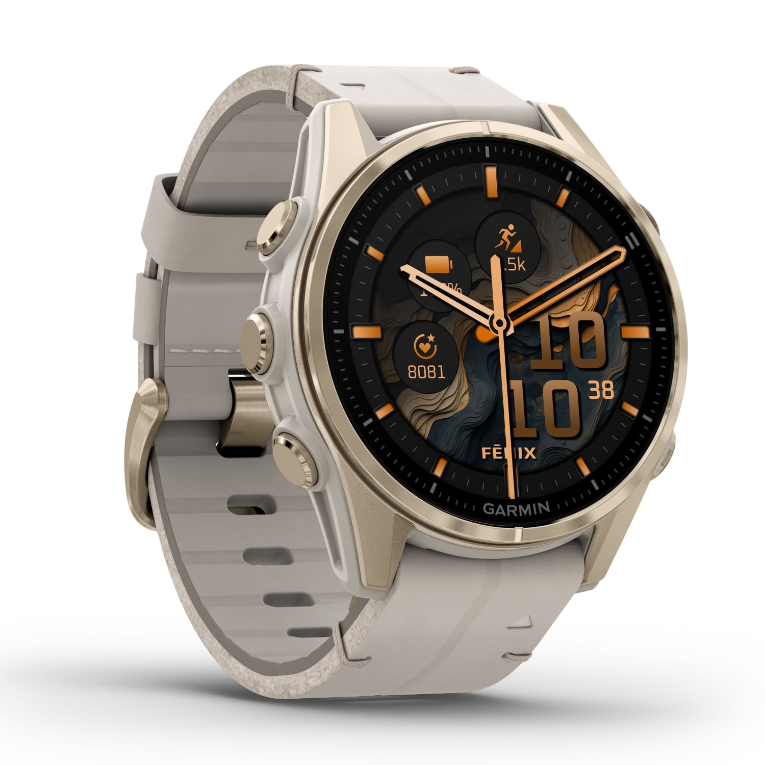 Garmin Fenix 8 43mm AMOLED Sapphire Multisport Smartwatch - Leather Strap, product, variation 9
