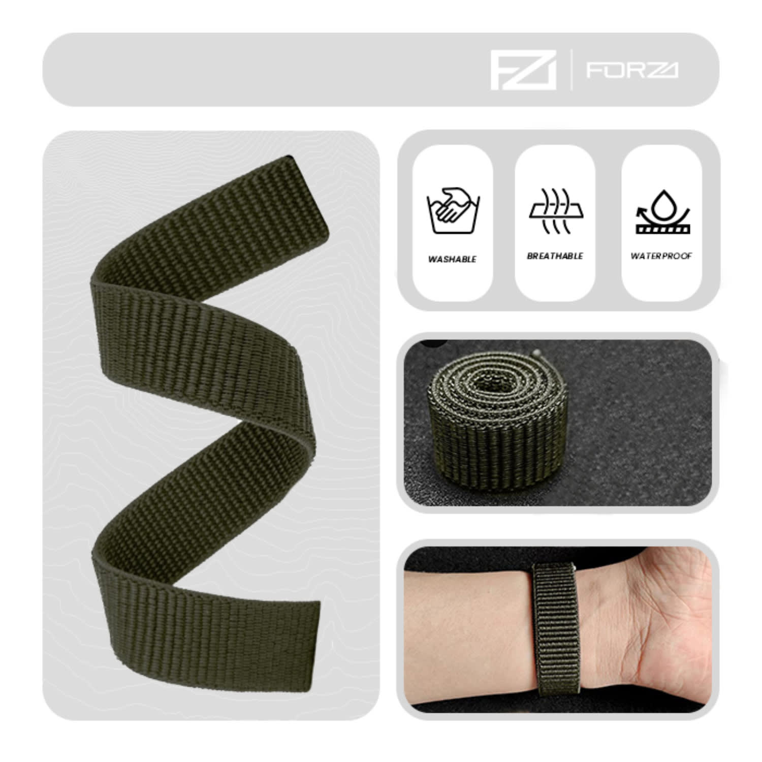FORZA Elite 22mm Nylon Watch Strap, product, variation 7