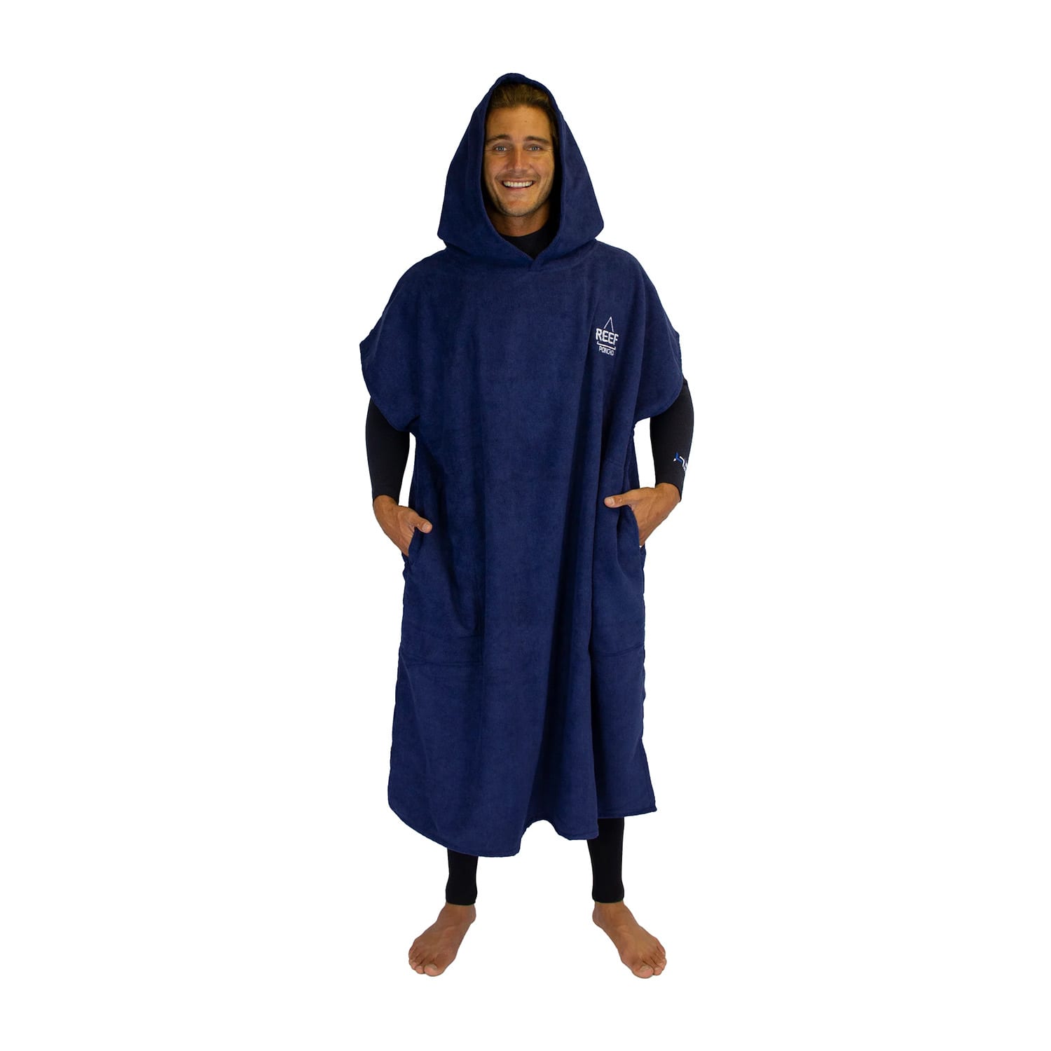 Reef Hooded Beach Poncho - Navy