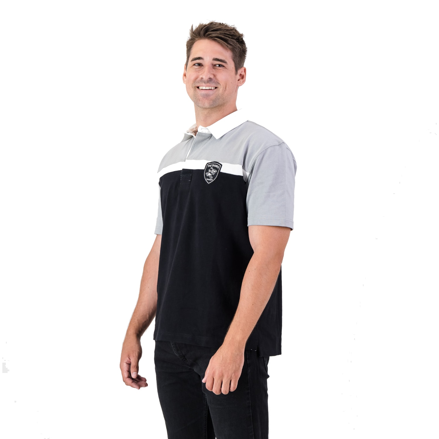 Sharks Men&#039;s Old School Short Sleeve Polo, product, variation 3