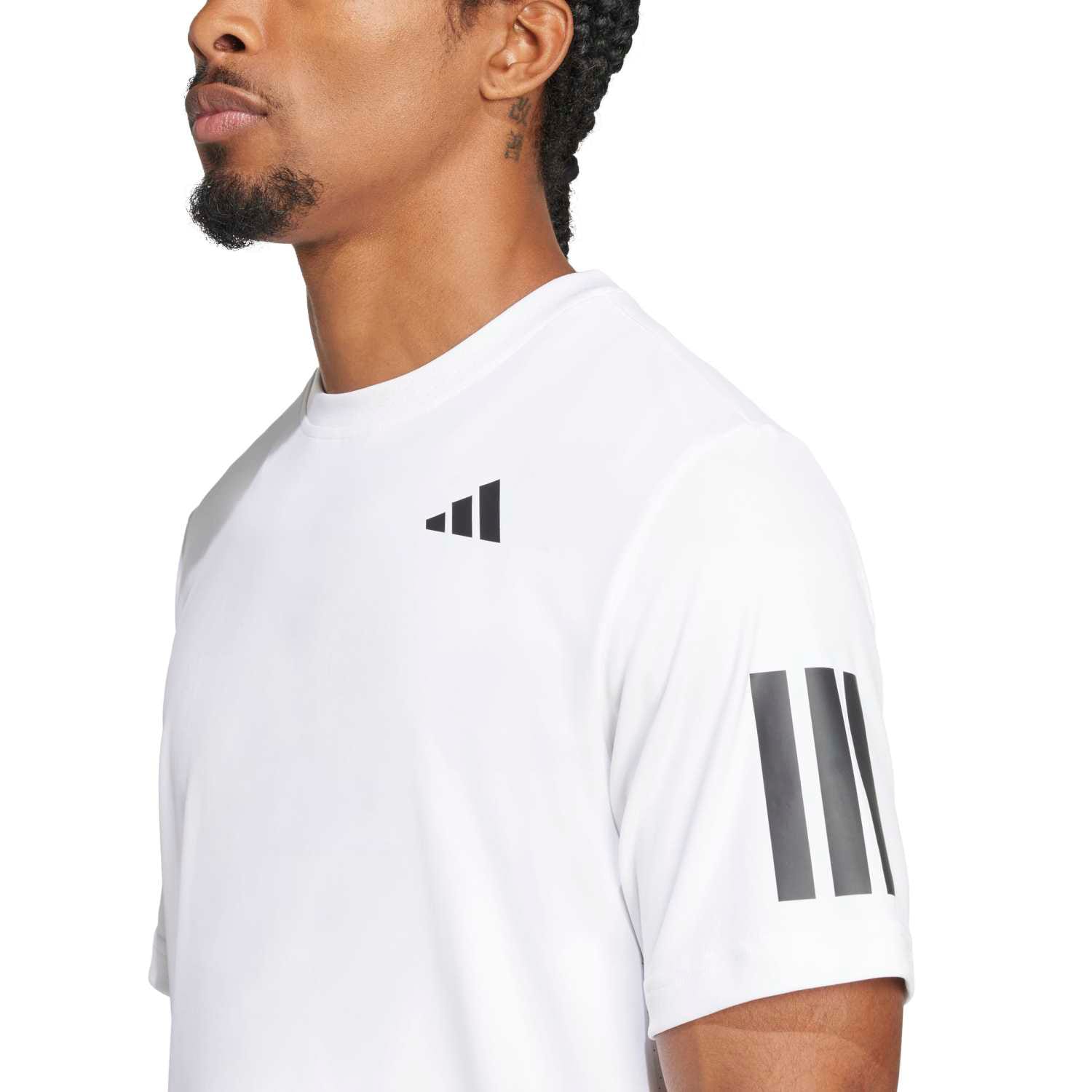 adidas Men&#039;s Club 3 Stripe Tennis Tee, product, variation 5