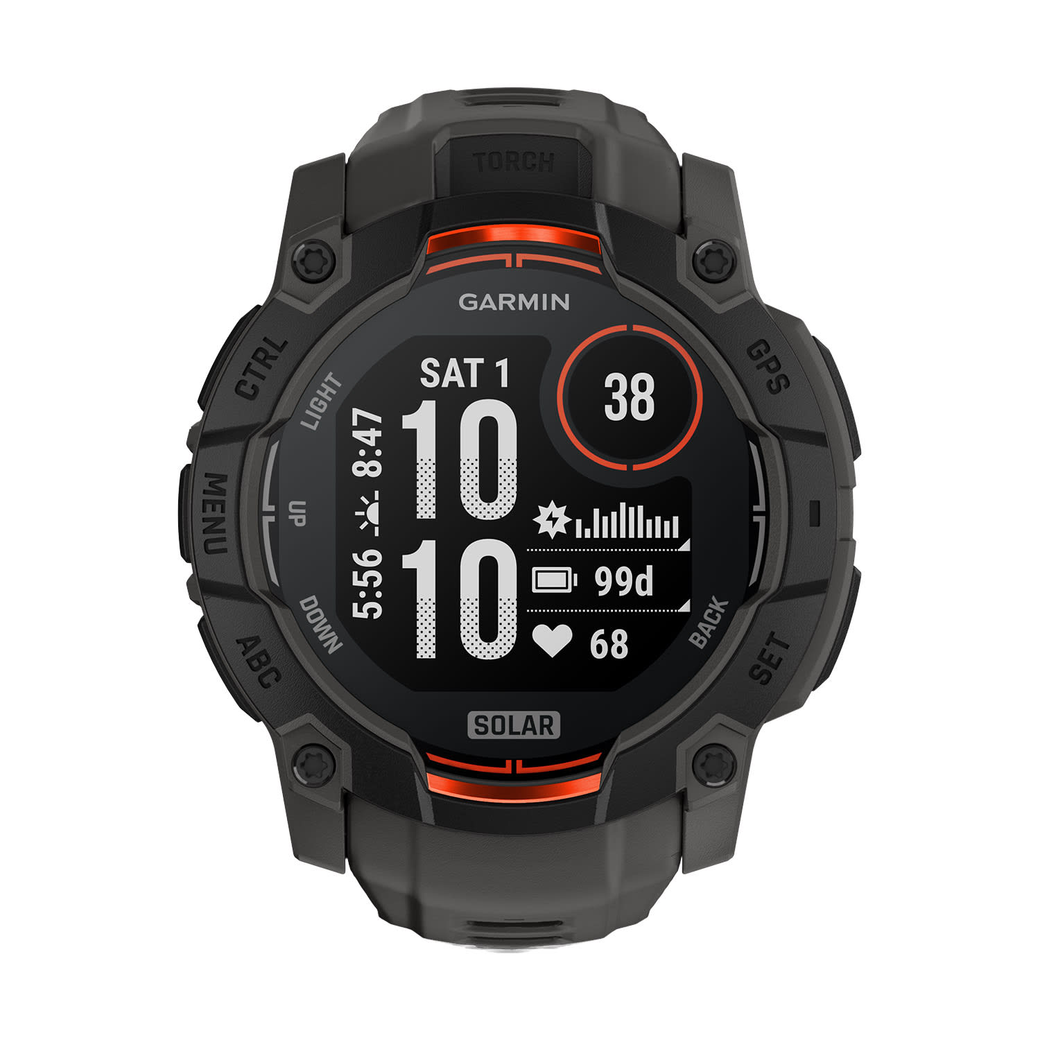 Garmin Instinct 3 50mm Solar Rugged GPS Smartwatch - Black, product, variation 2