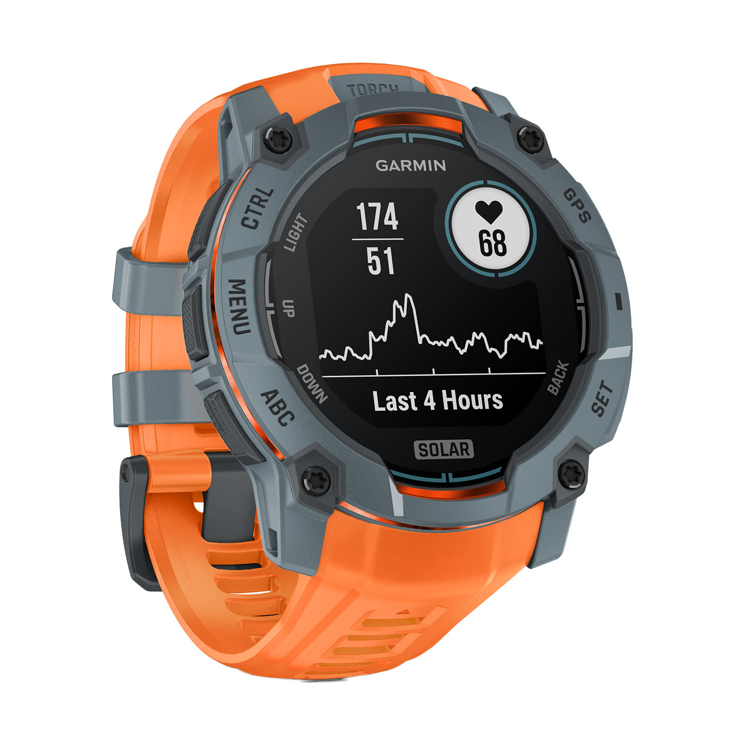 Garmin Instinct 3 50mm Solar Rugged GPS Smartwatch - Orange, product, variation 3