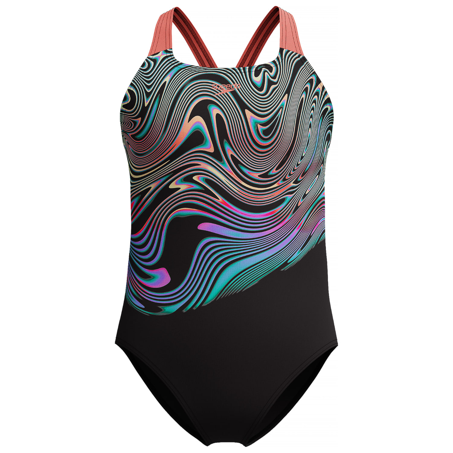 Speedo Girls Digi Placement Splashback 1 Piece Swimsuit