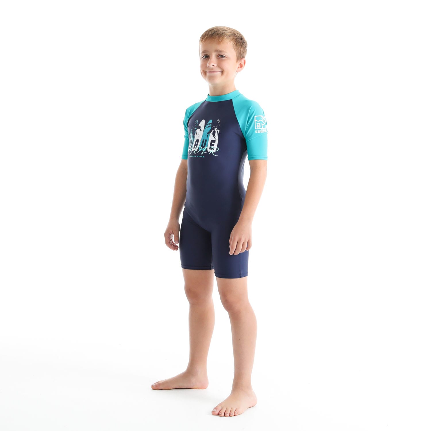 Second Skins Boys Wave Rider Short Sleeve Sunsuit, product, variation 7