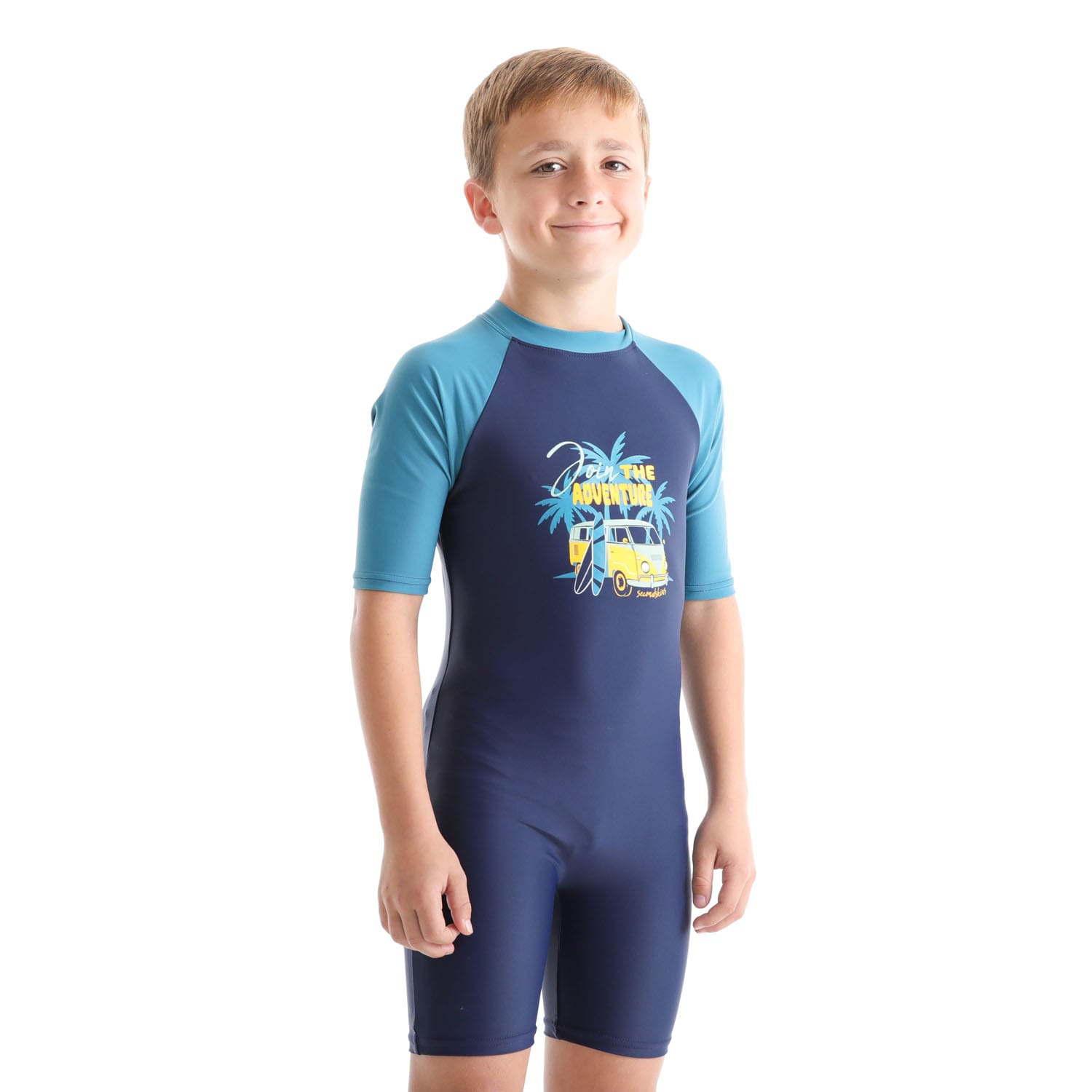 Second Skins Boys Adventure Rider Short Sleeve Sunsuit, product, variation 3