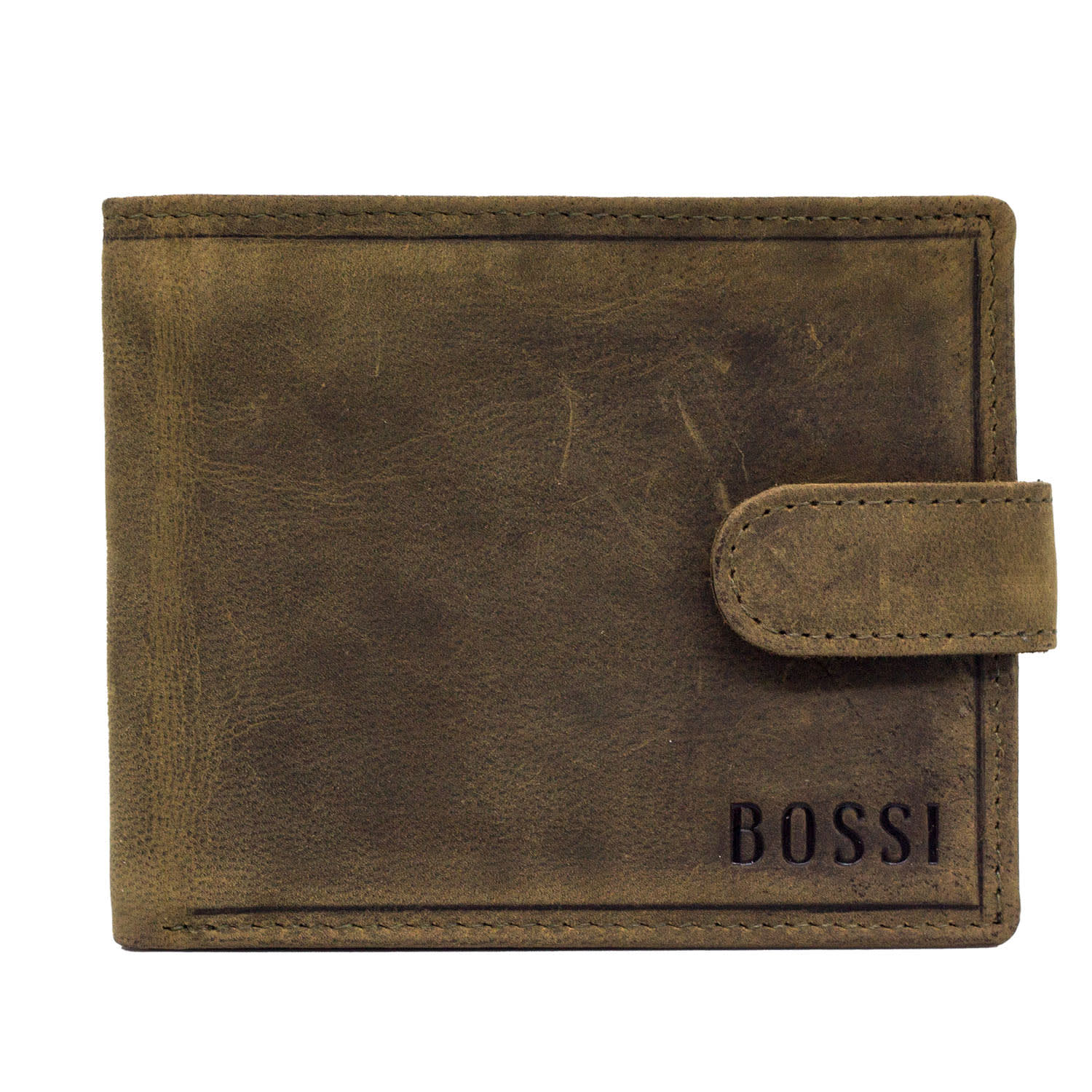 Bossi Heritage Leather Executive Billfold Wallet - Fatigue Olive