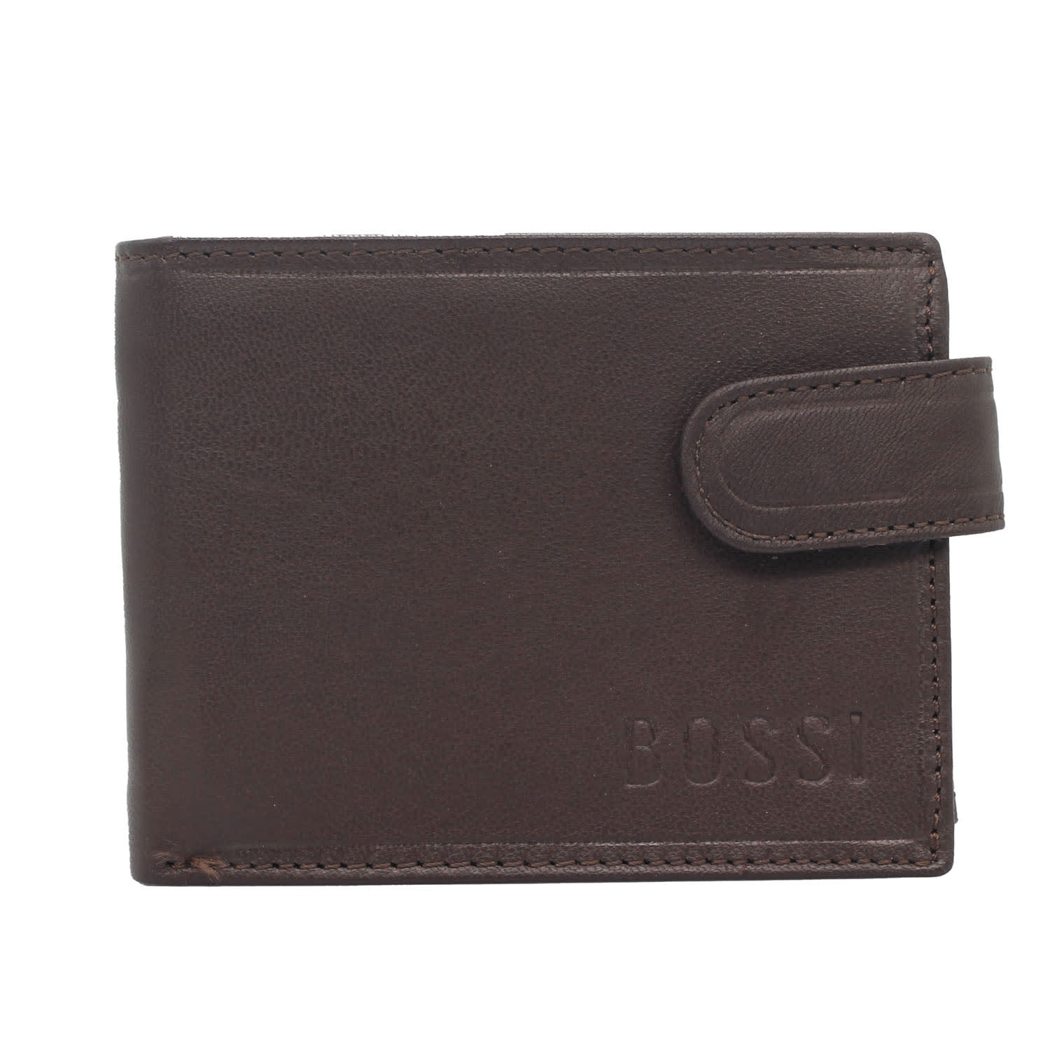 Bossi Mopane Mens Leather Executive Billfold With Tab & Inner Tab - Brown