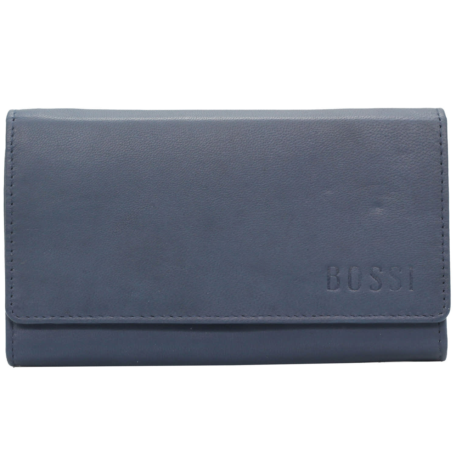 Bossi Mopane Medium Leather Purse with Flap Closure- Navy
