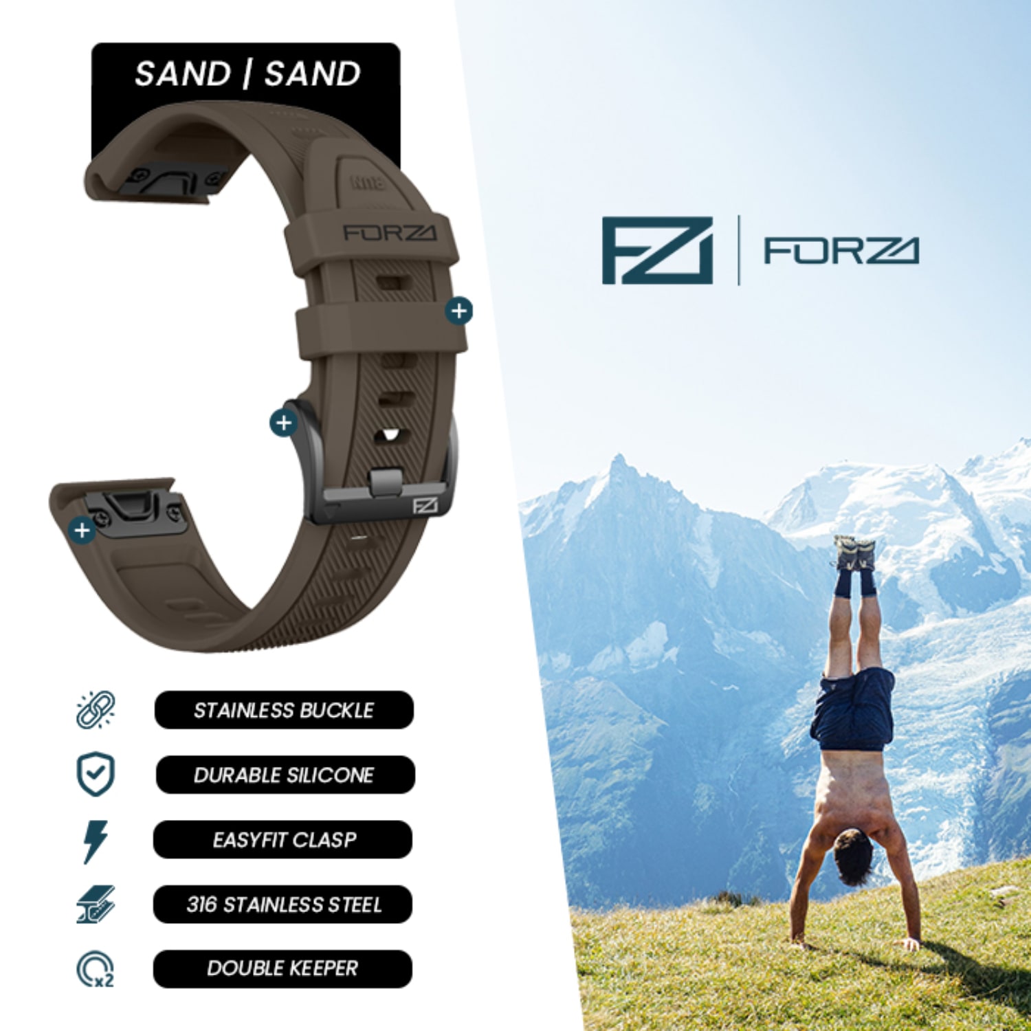 FORZA Elite 22mm EasyFit StripeTwo-Tone Watch Strap, product, variation 15