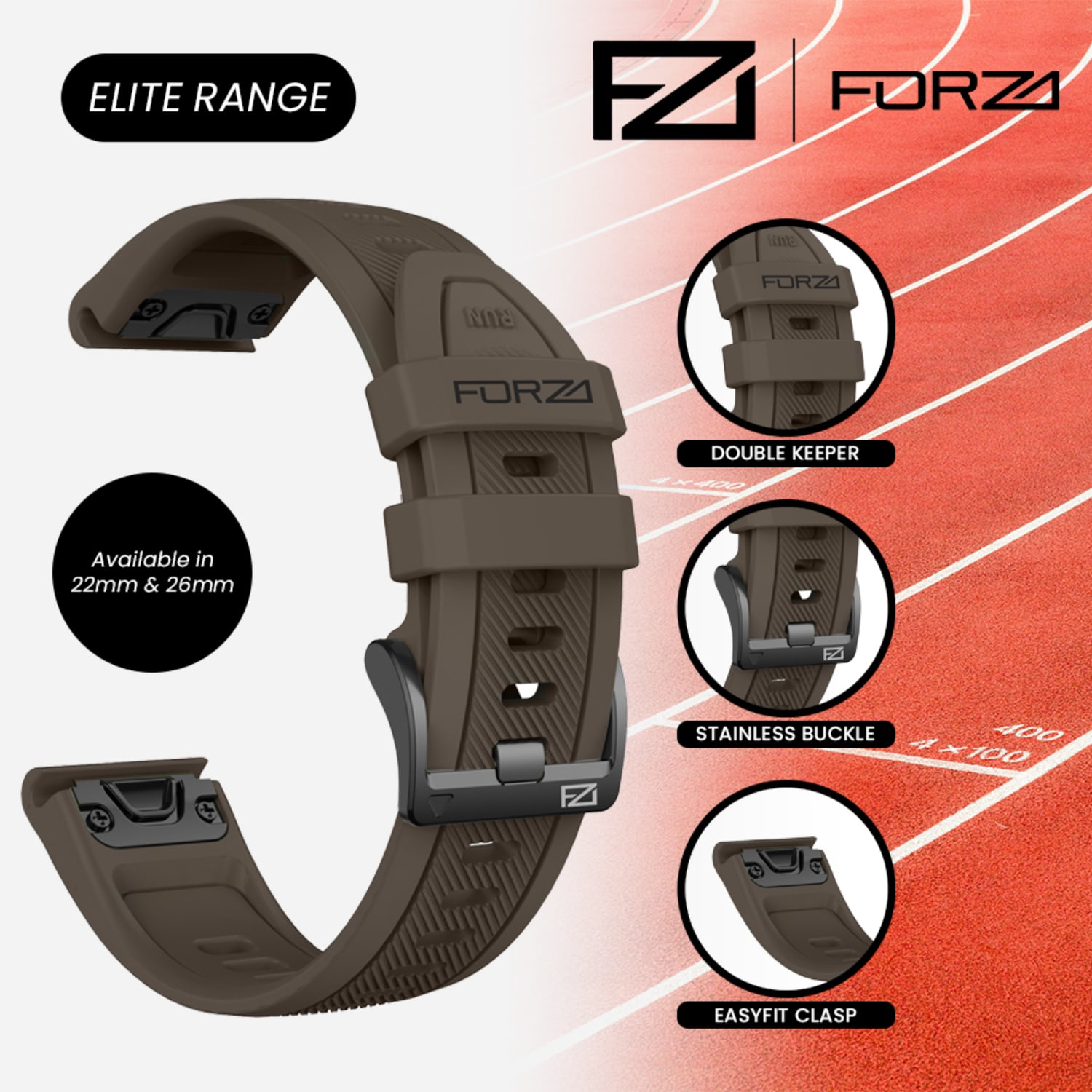 FORZA Elite 26mm EasyFit StripeTwo-Tone Watch Strap, product, variation 16