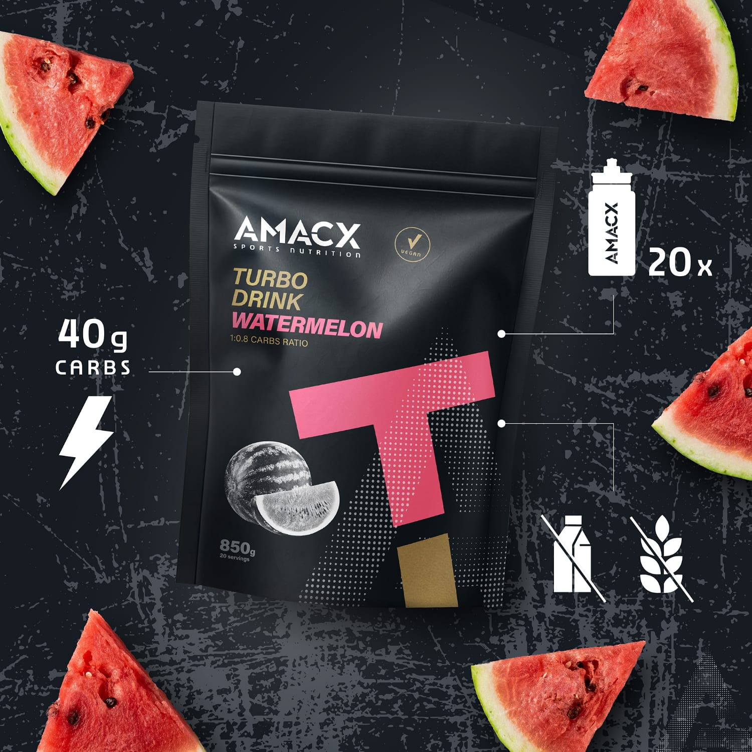 AMACX Turbo Drink Tub 850g - Watermelon, product, variation 2