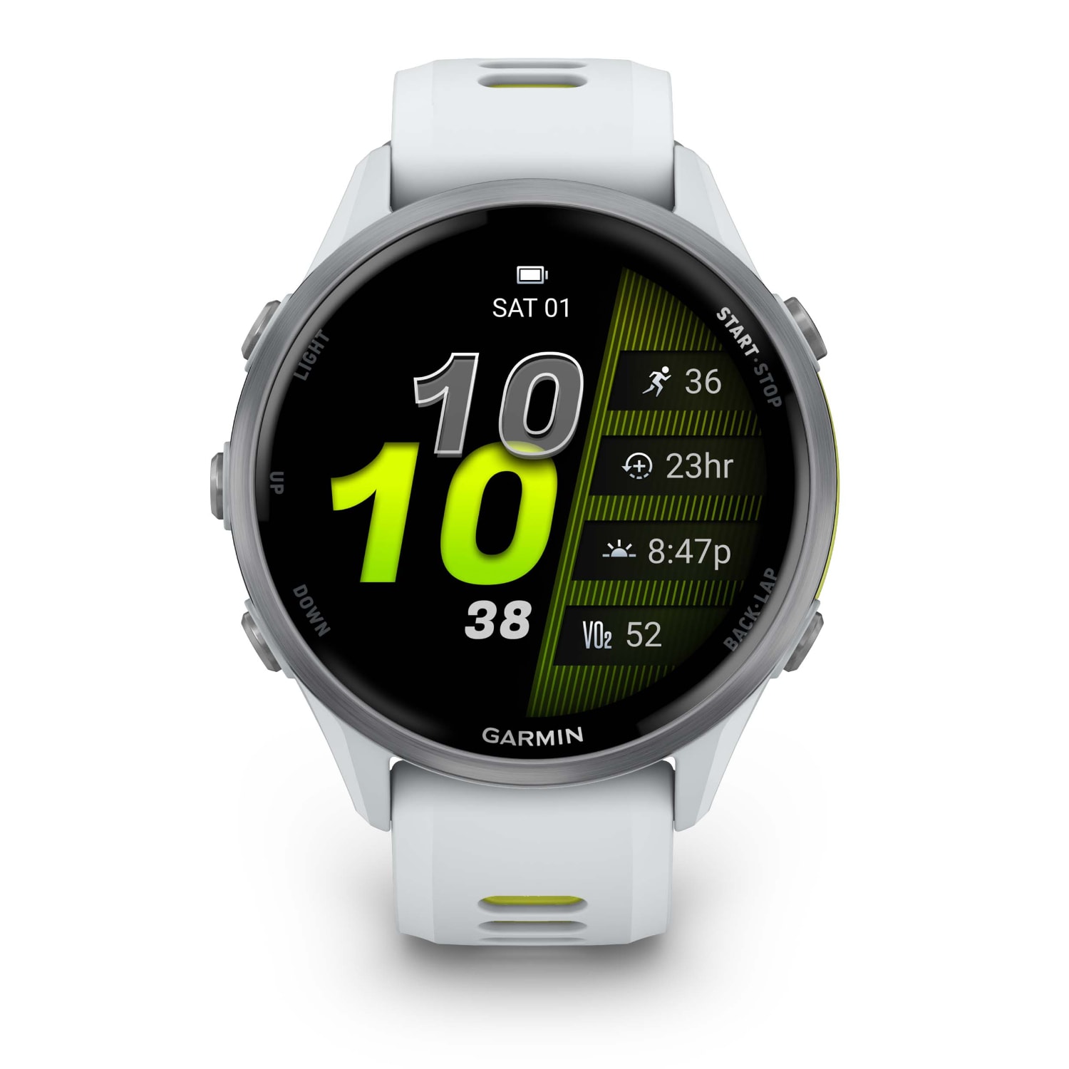 Garmin Forerunner 970 Advanced GPS Running Smartwatch - Whitestone/Amp Yellow, product, variation 3