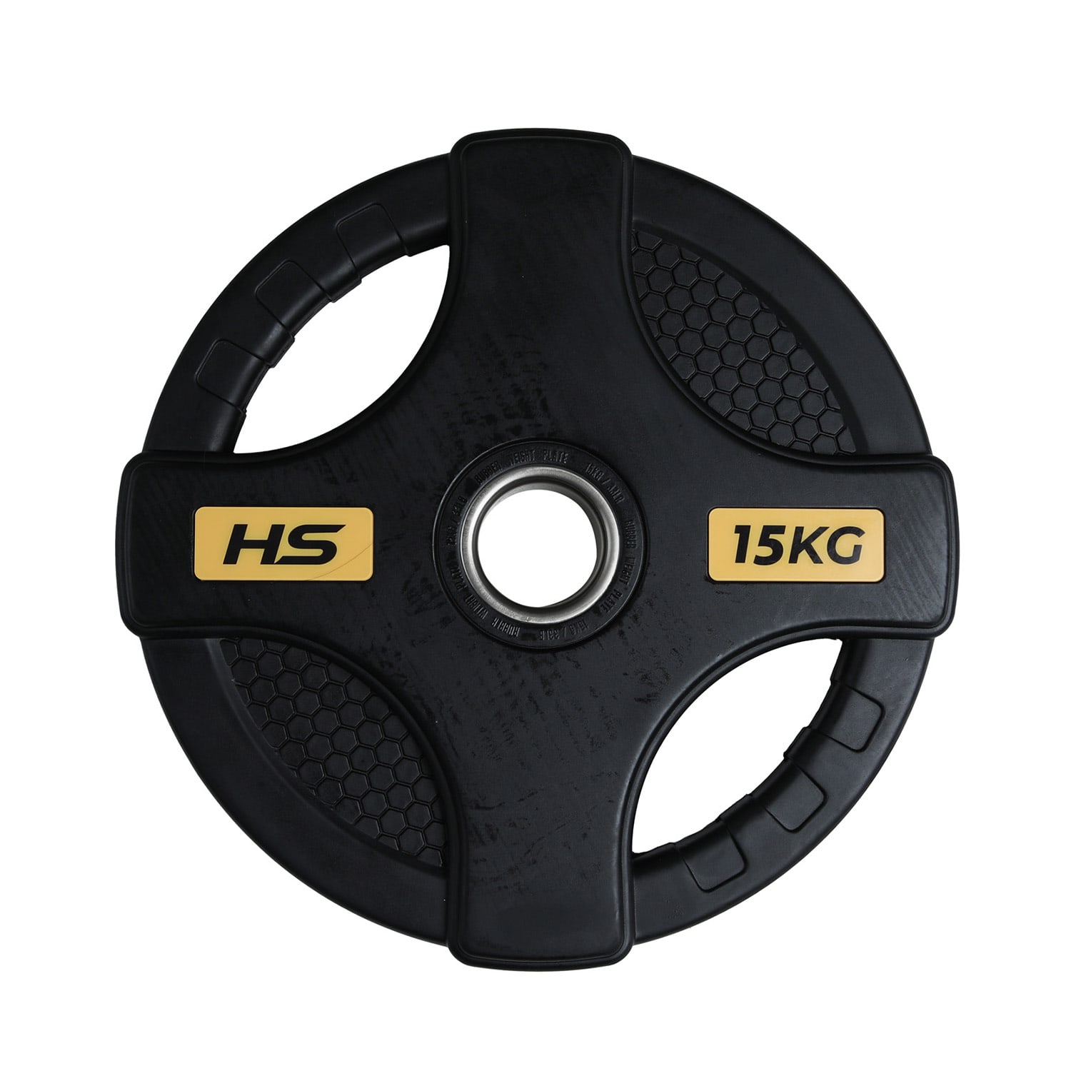 HS Fitness 15kg Olympic Rubber Coated Grip Plate