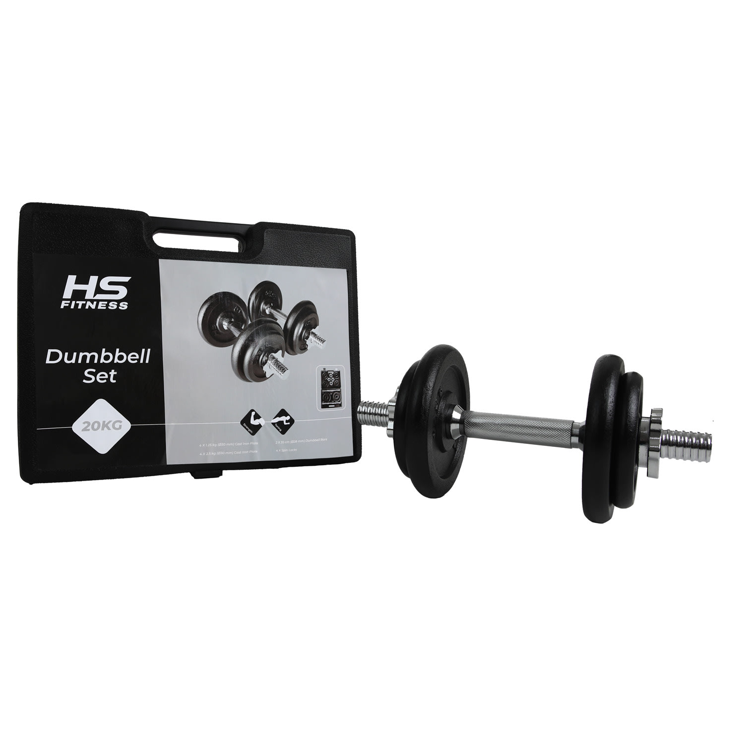 HS Fitness 20kg Dumbbell Set