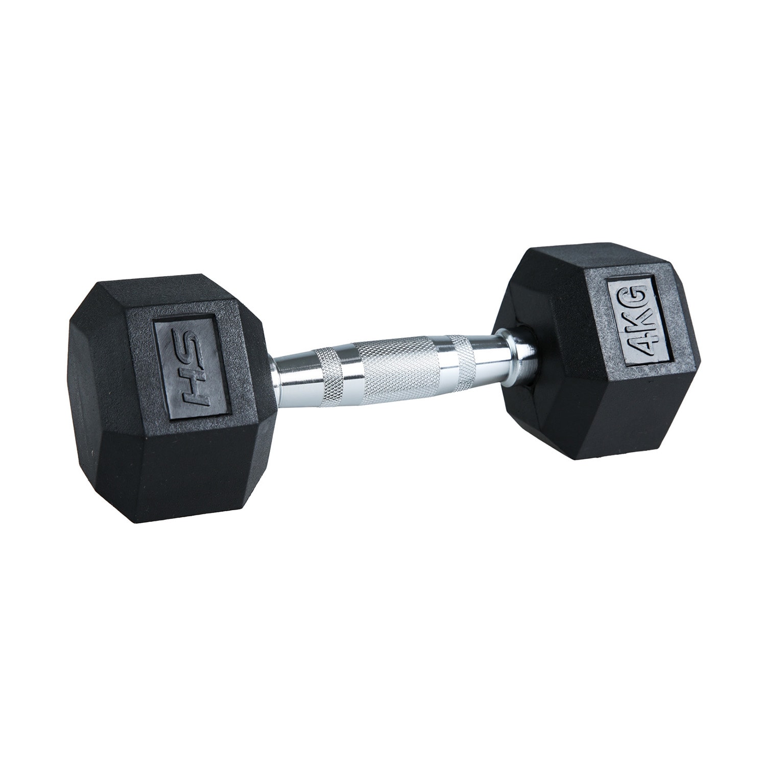 HS Fitness 4Kg Rubber Hex Dumbbell
