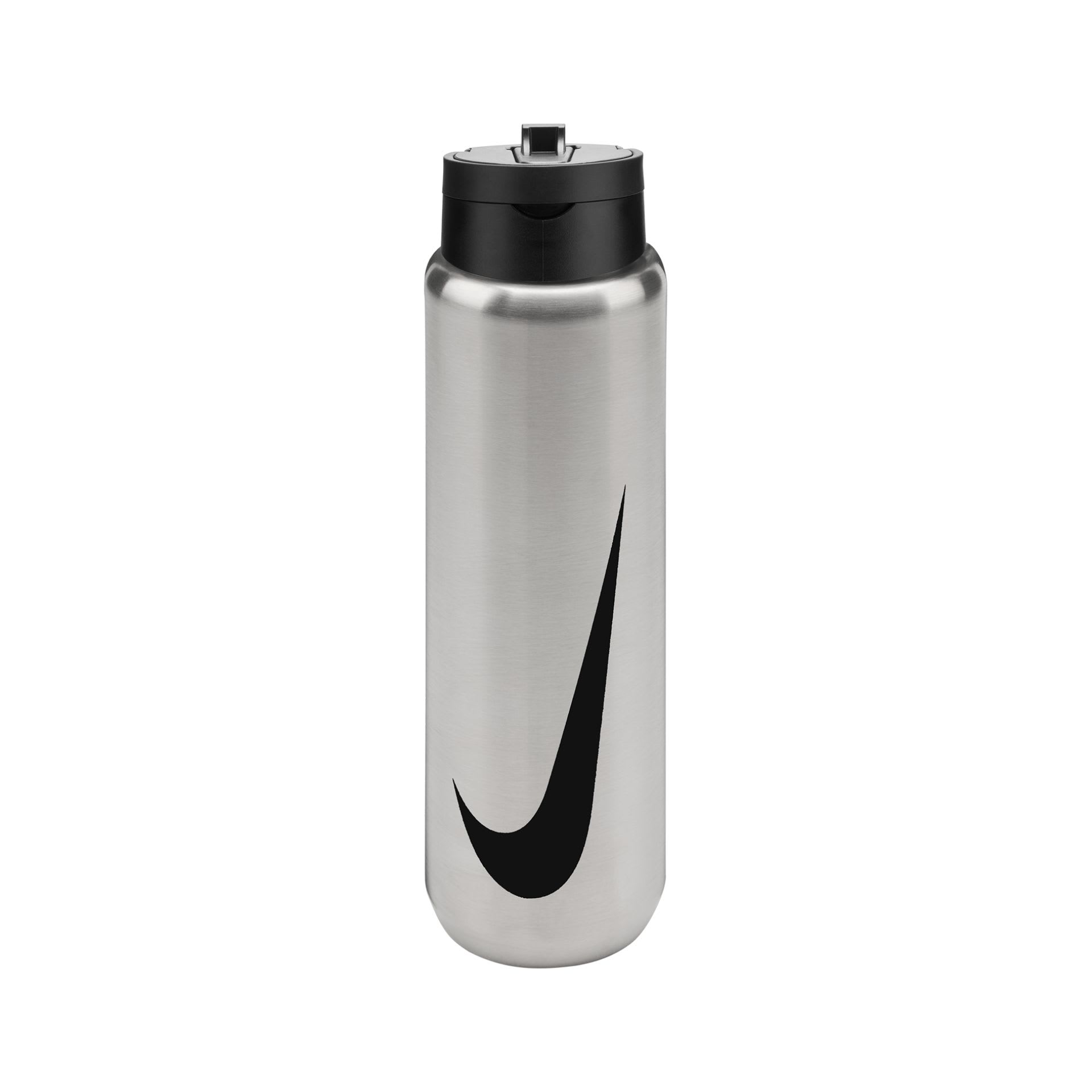 Nike SS Recharge Straw Bottle 24oz Refresh  - Brushed Stainless Steel/Black/Black