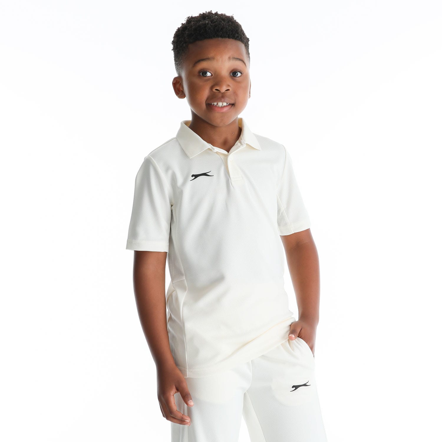 Slazenger Junior Short Sleeve Cricket Shirt, product, variation 3