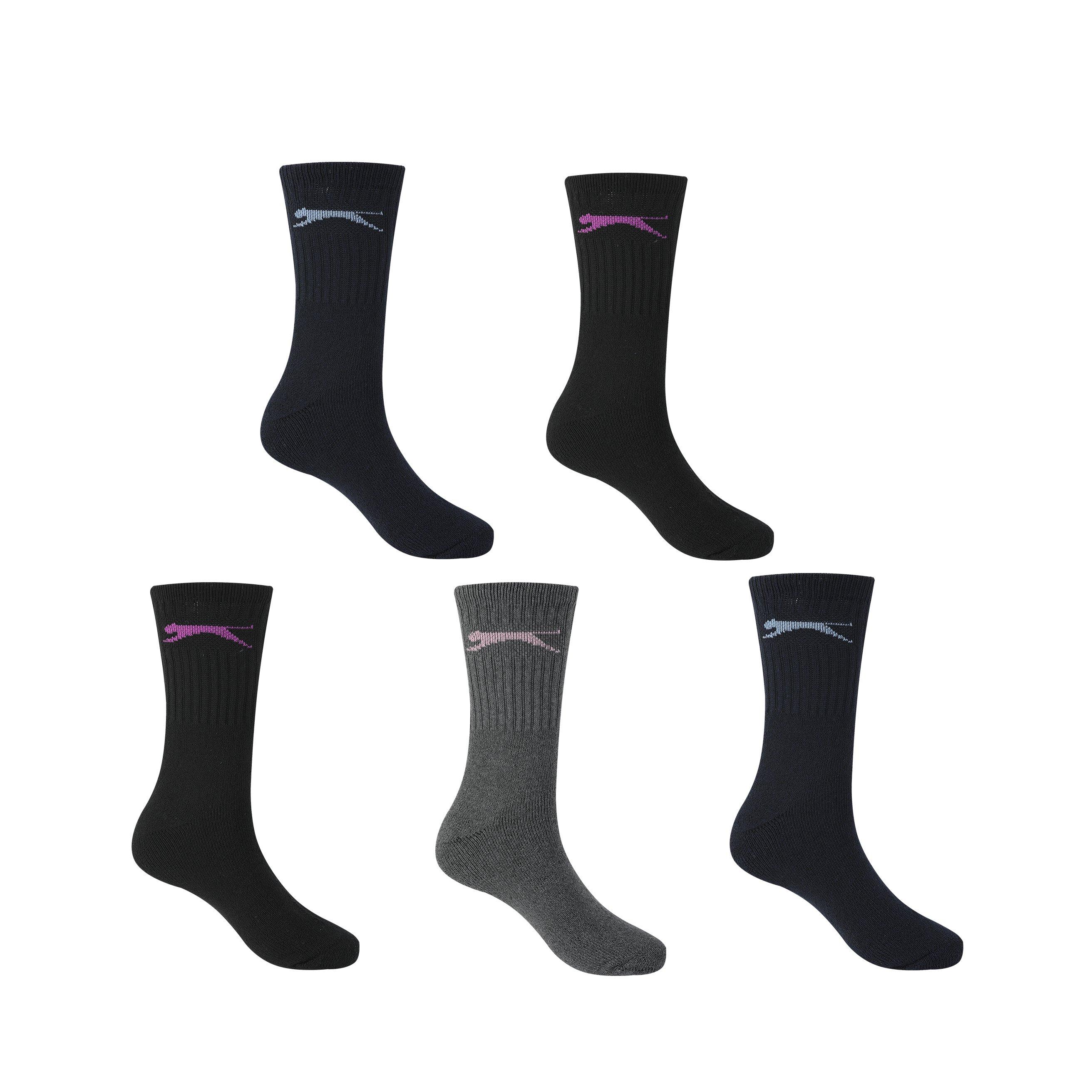 Slazenger 5 Pack Crew Socks Size 4-8