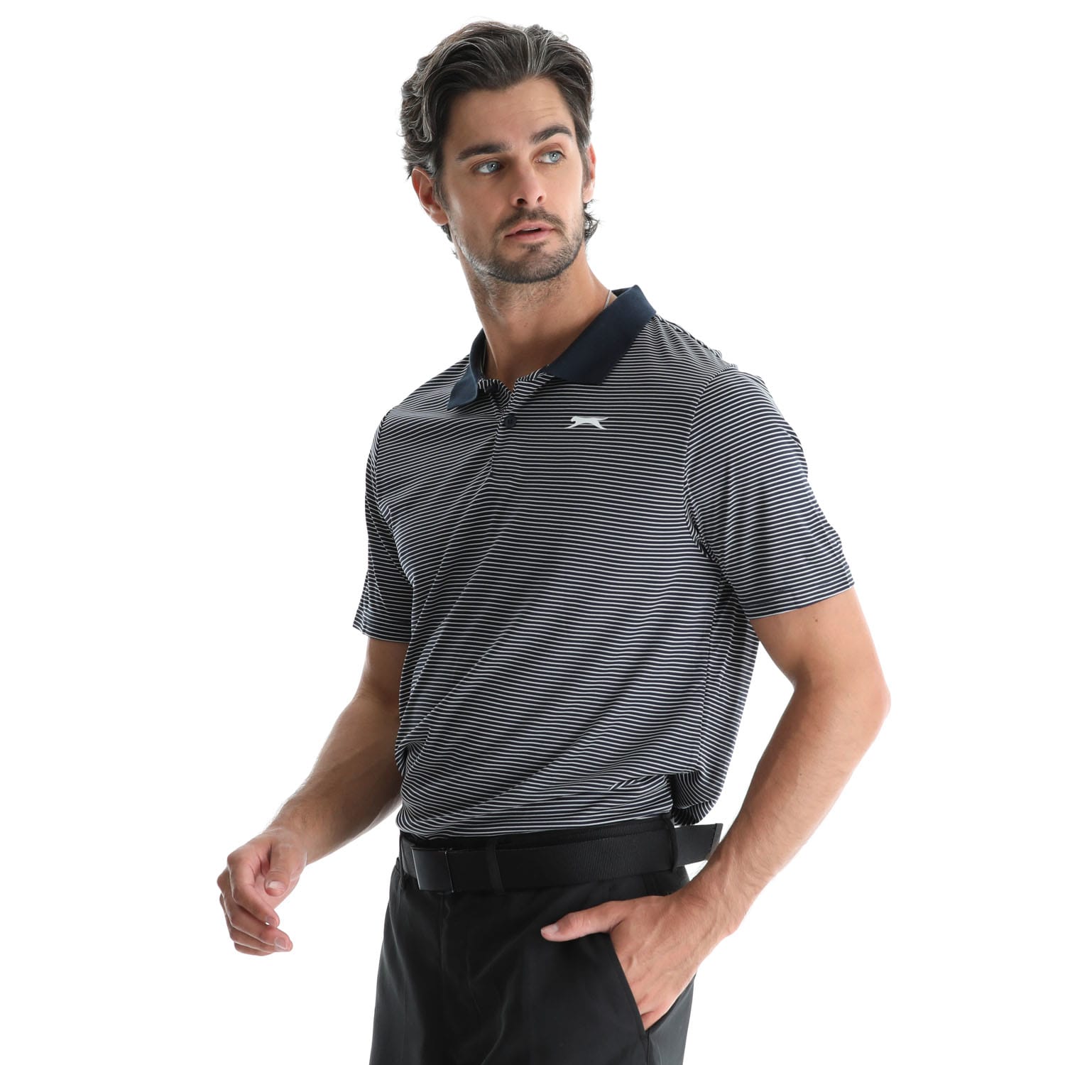Slazenger Men&#039;s Golf Micro Stripe Polo, product, variation 8