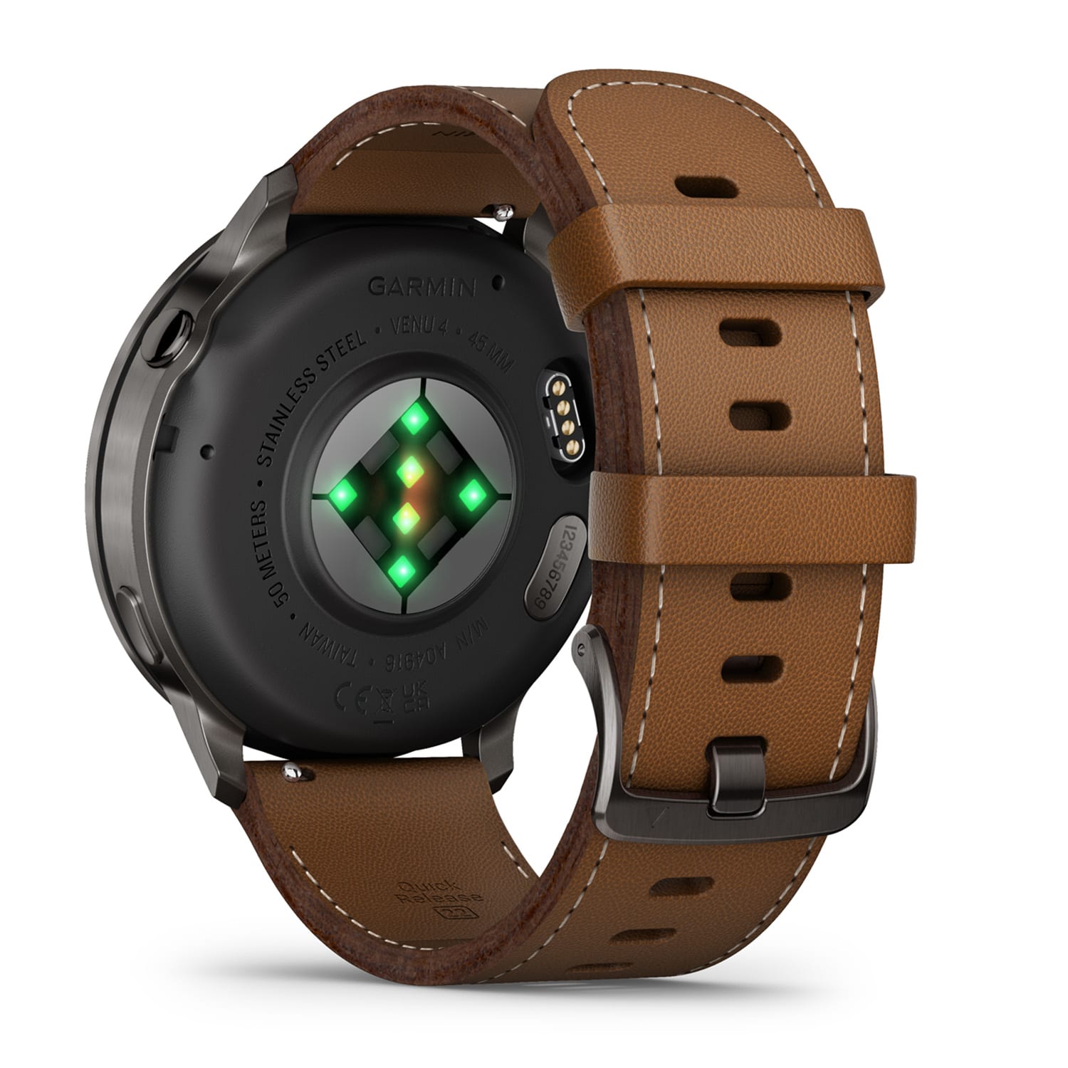 Garmin Venu 4 45mm Premium GPS Smartwatch + Leather Strap - Black, product, variation 4