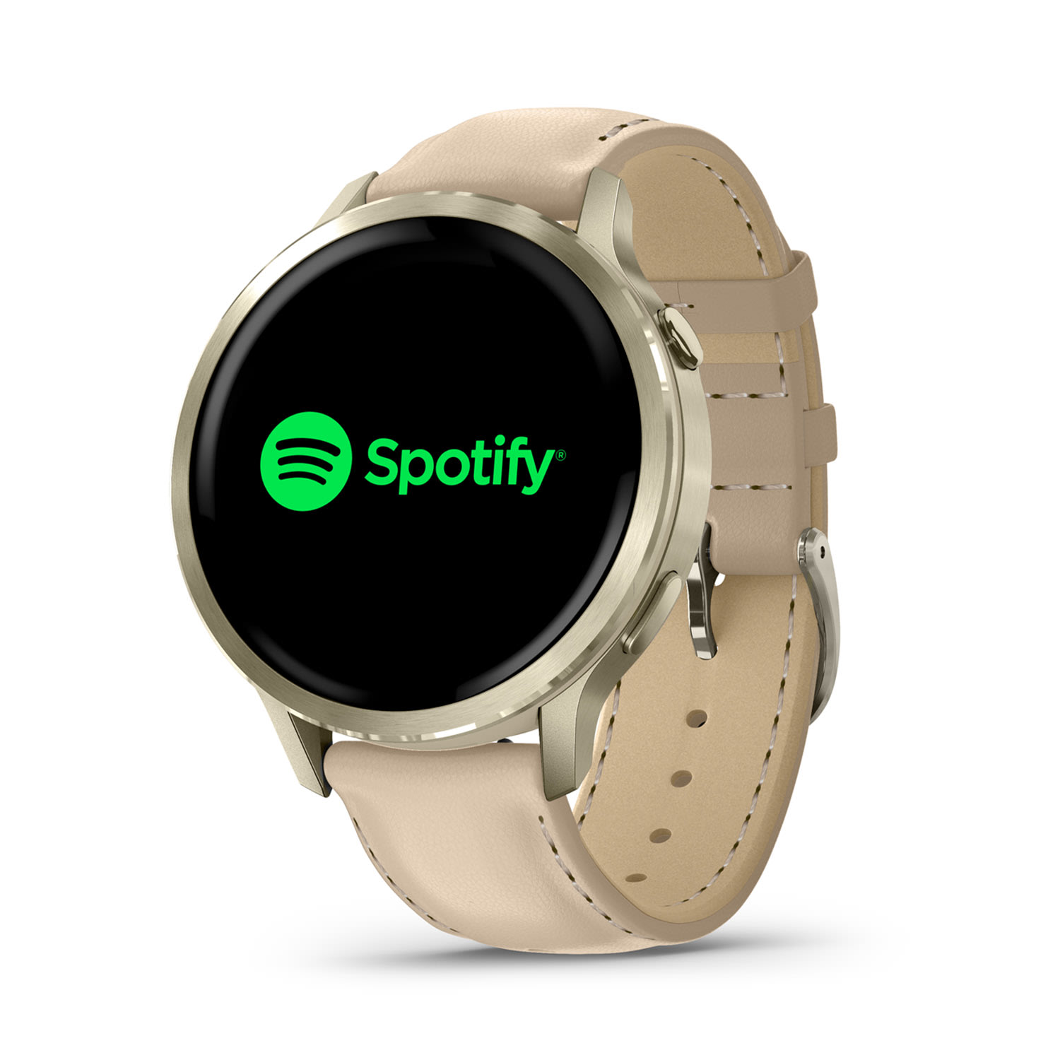 Garmin Venu 4 41mm Premium GPS Smartwatch + Leather strap - Luna Gold, product, variation 6