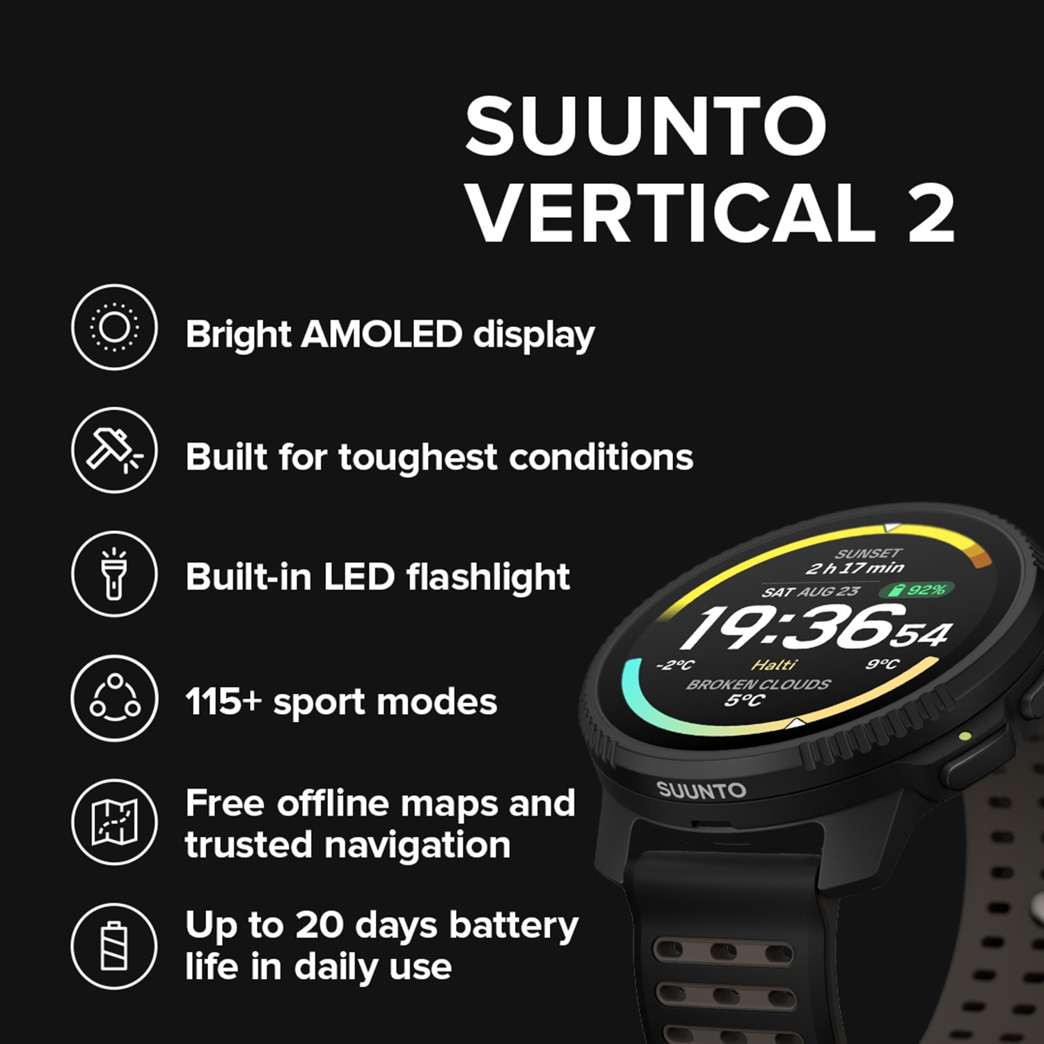Suunto Vertical 2 GPS Smartwatch, product, variation 7