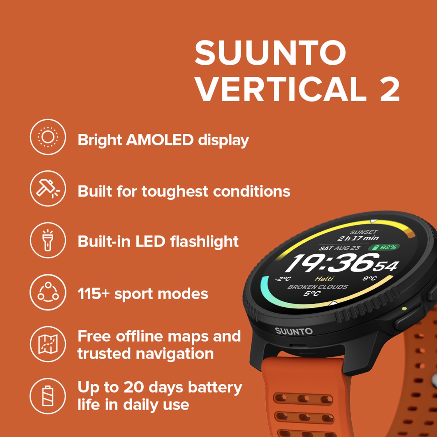 Suunto Vertical 2 GPS Smartwatch, product, variation 38
