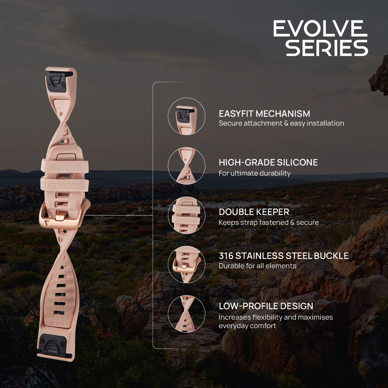 FORZA Elite 20mm Easyfit Evolve Strap, product, variation 7