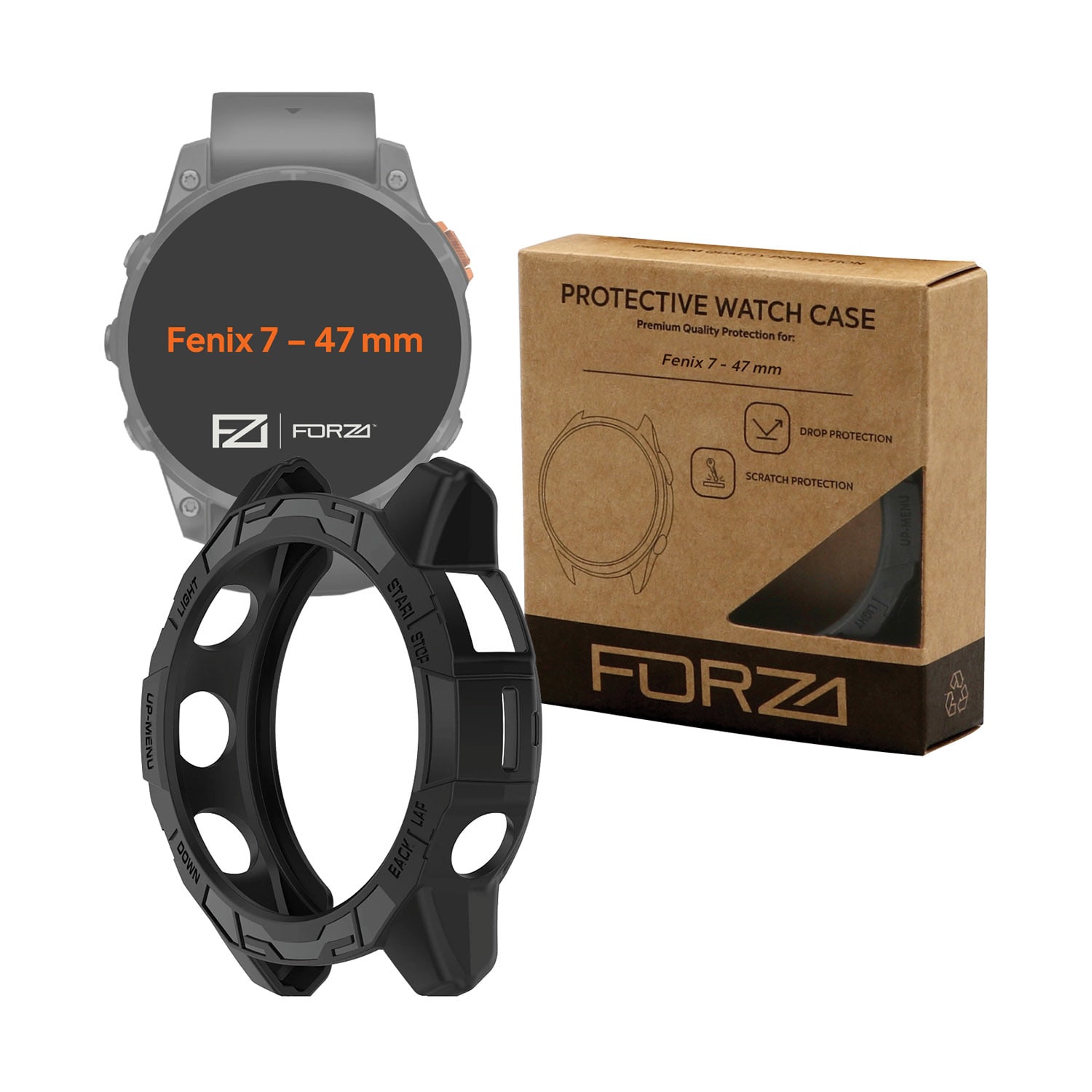 FORZA Bumper Watch Case for Garmin Fenix 7 (Black)