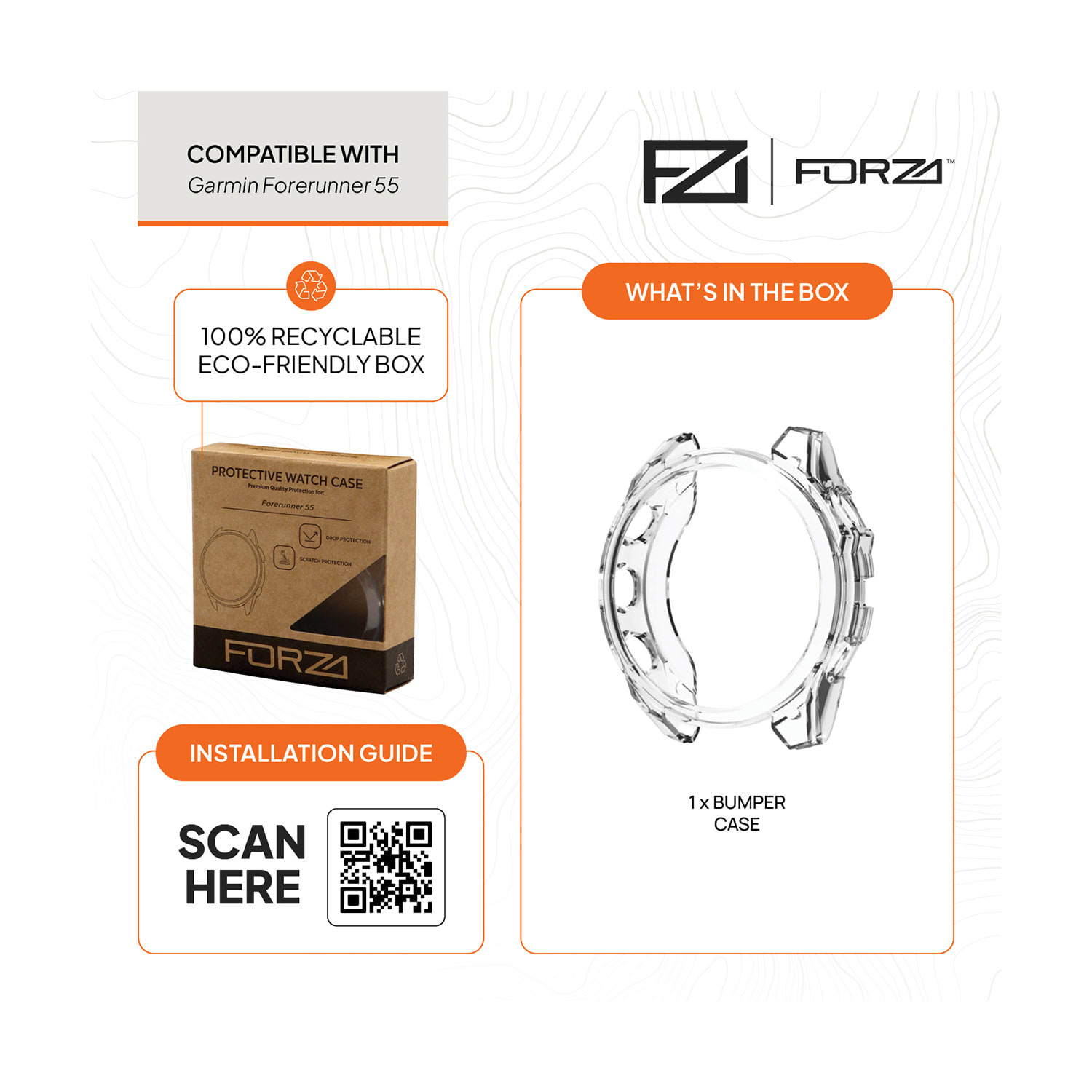 FORZA Bumper Watch Case for Garmin Forerunner 55, product, variation 6