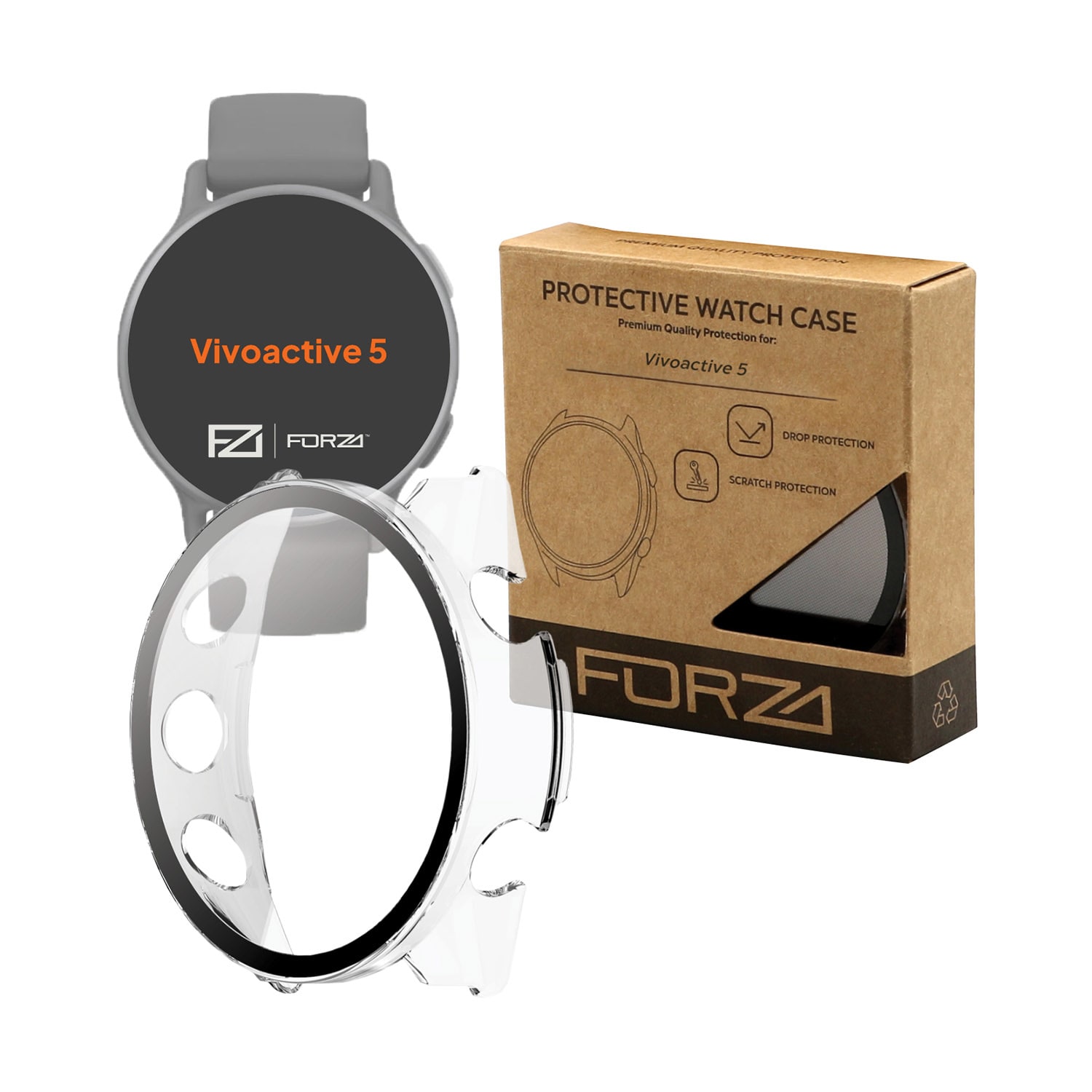 FORZA Tempered Film Watch Case for Garmin Vivoactive 5