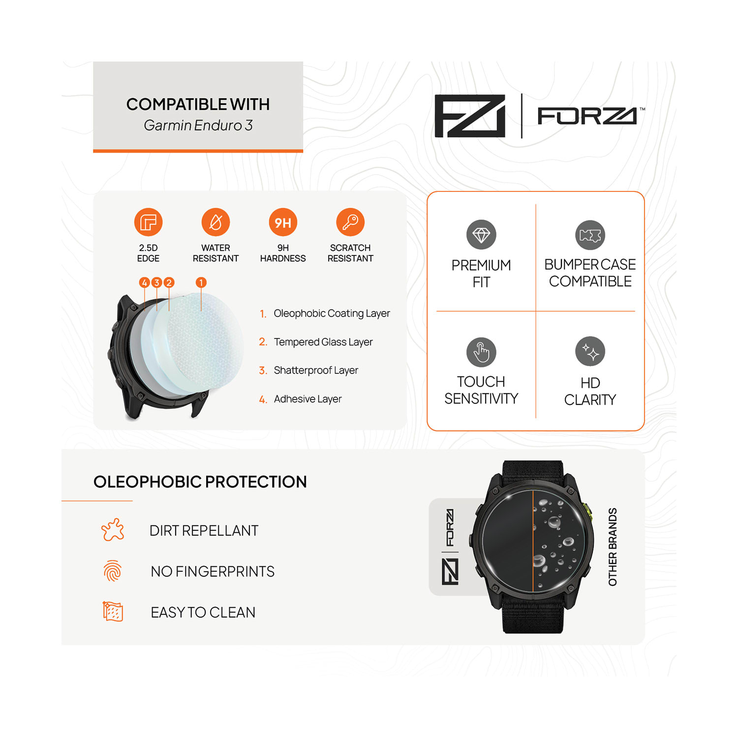 FORZA Tempered Glass Screen Protector for Garmin Enduro 3 (2 Pack), product, variation 2