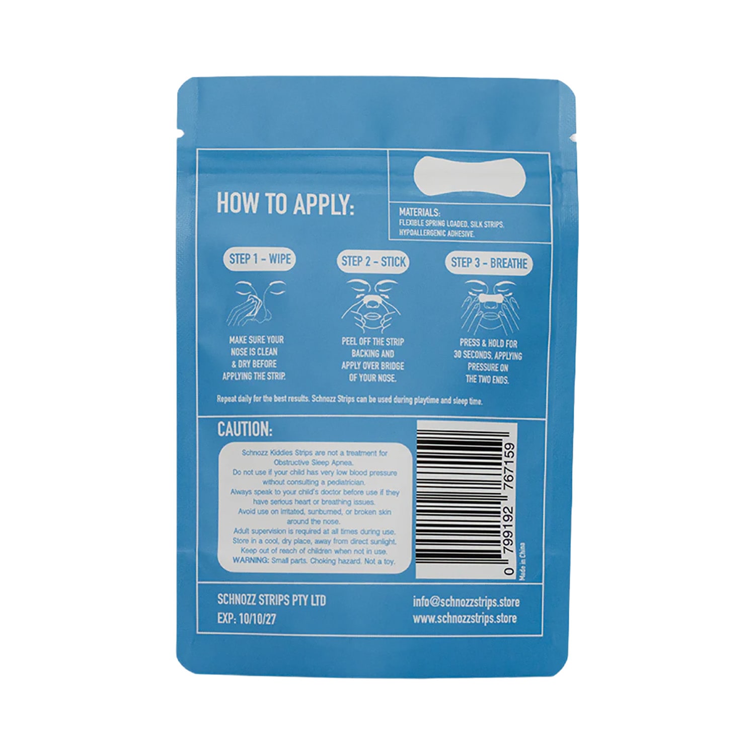 Schnozz Kiddies Strips - Blue Nasal Strips, product, variation 2