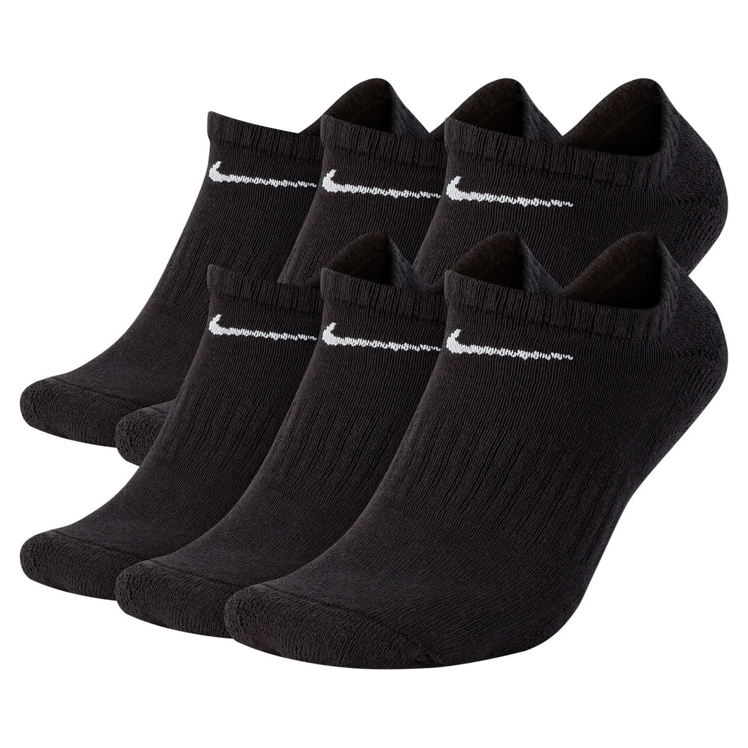 Nike Everyday Cushioned No-Show 6-Pack Black/White Socks
