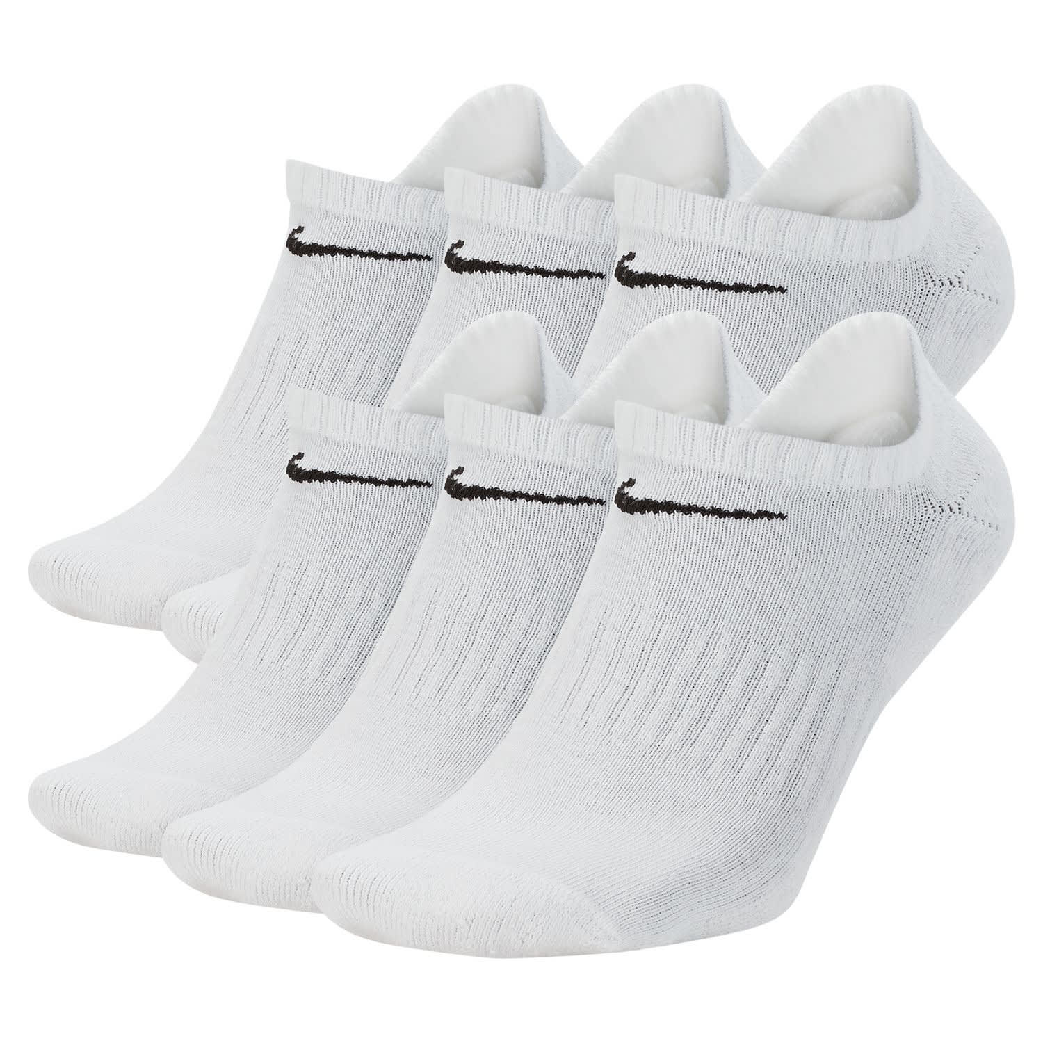 Nike Everyday Cushioned No-Show 6-Pack White/Black Socks