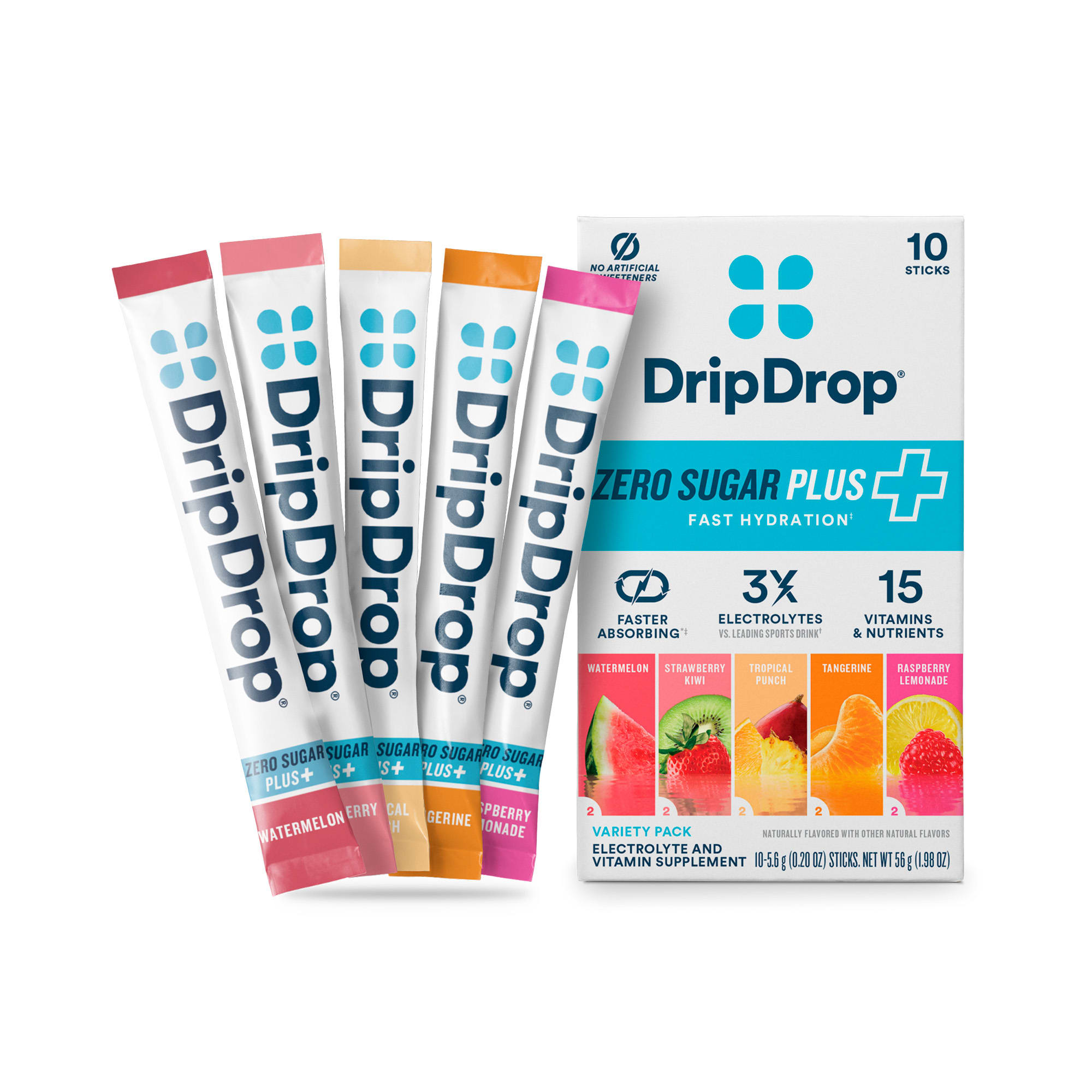 DripDrop Zero Sugar Plus Variety Pack 10 Sticks