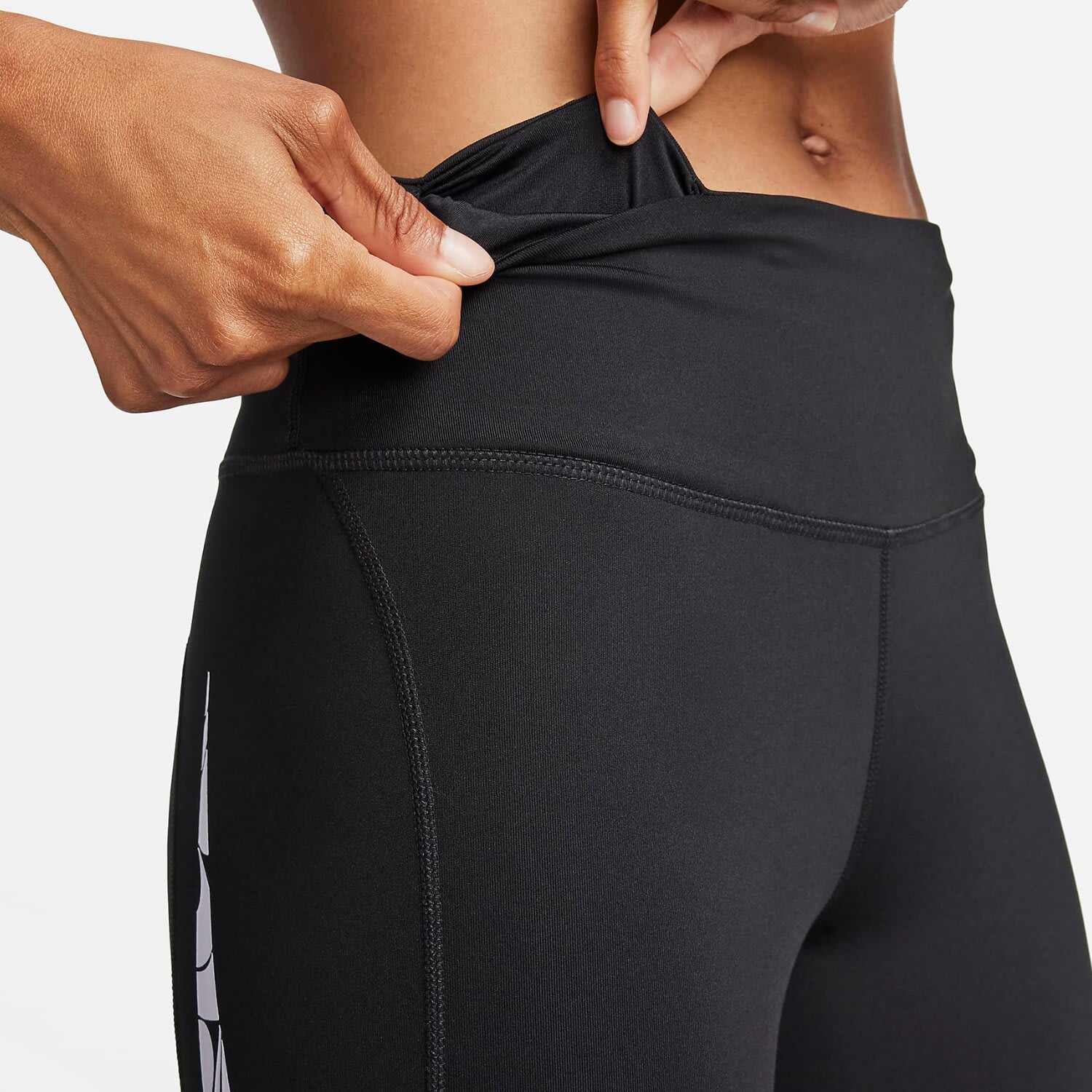 Nike Womens Swoosh Fast 7/8 Leggings - Black