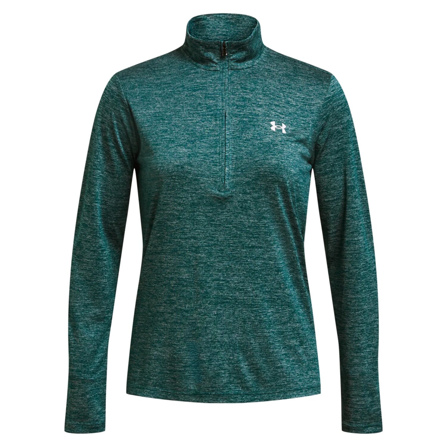 Under Armour Tech 1/2 zip top in white twist