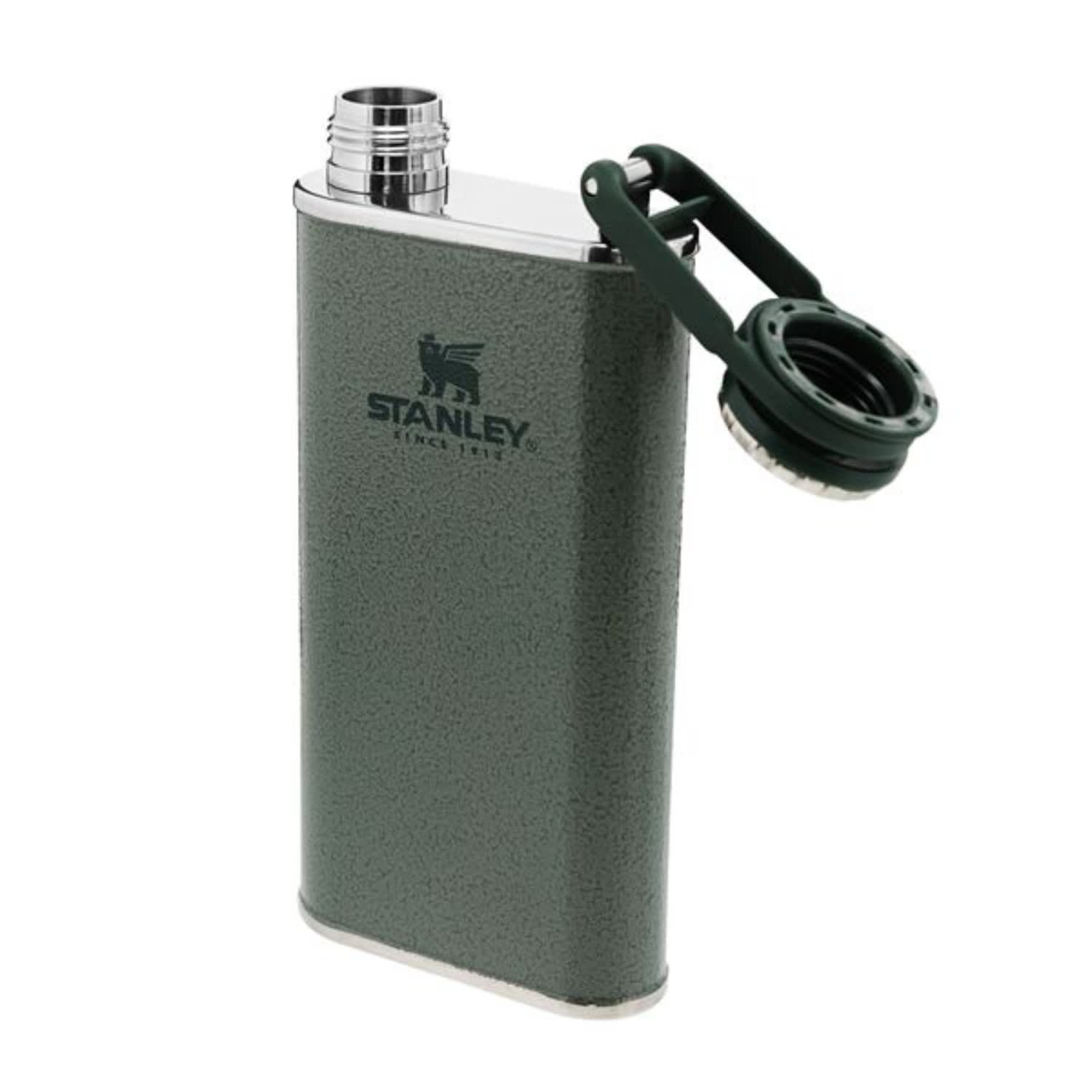 Stanley Classic Easy Fill Wide Mouth Pocket Flask 230ml - Hammertone Green