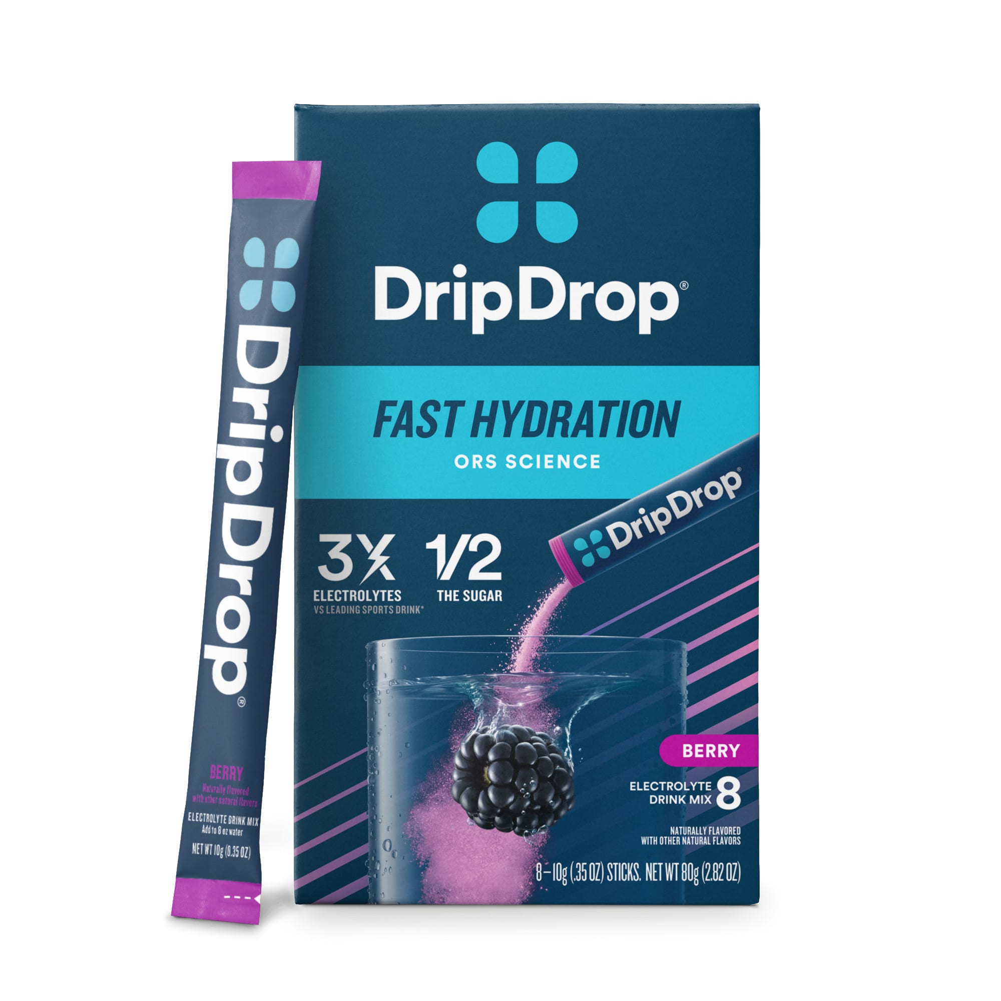 DripDrop ORS Dehydration Relief (8 Sticks)- Berry