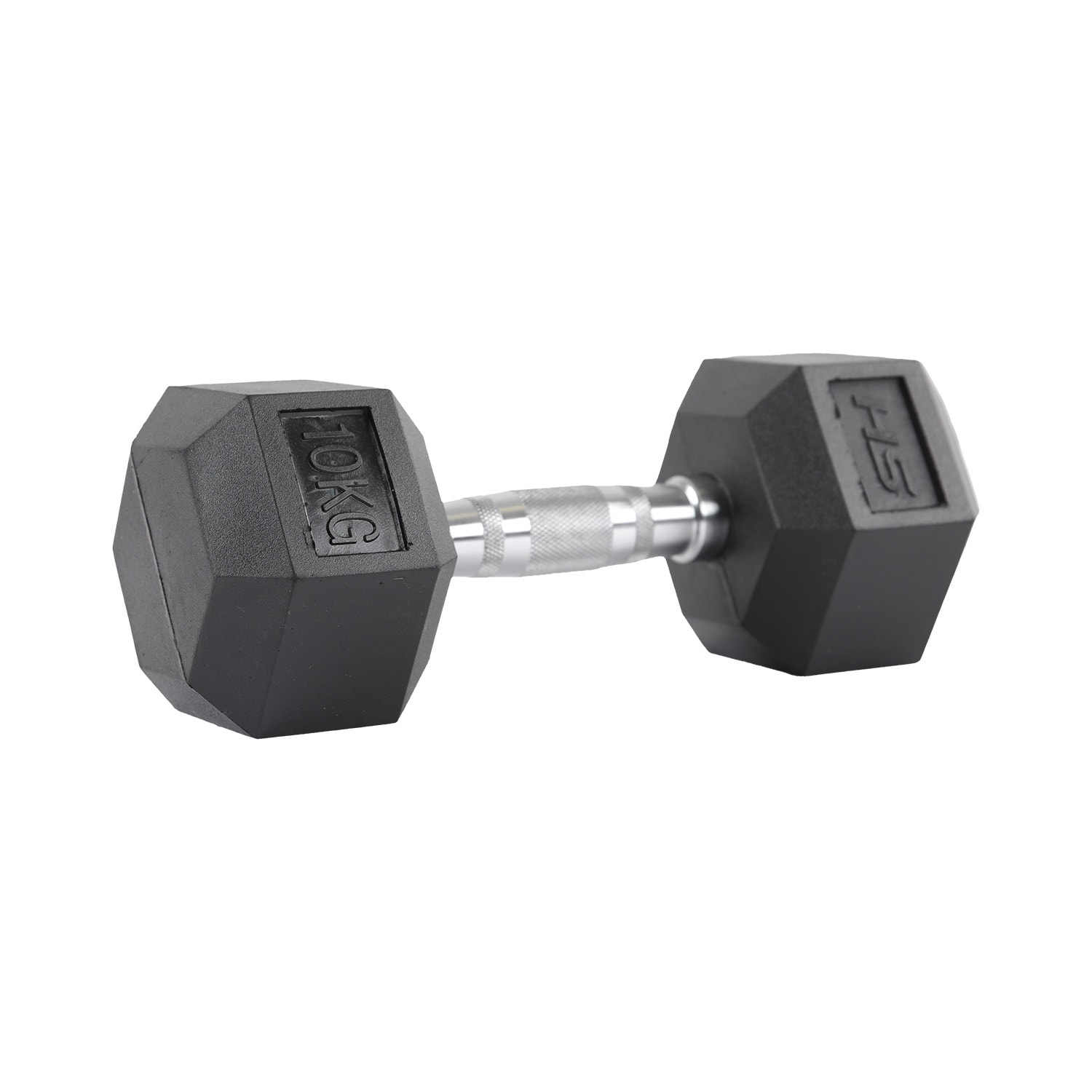 HS Fitness 10Kg Rubber Hex Dumbbell