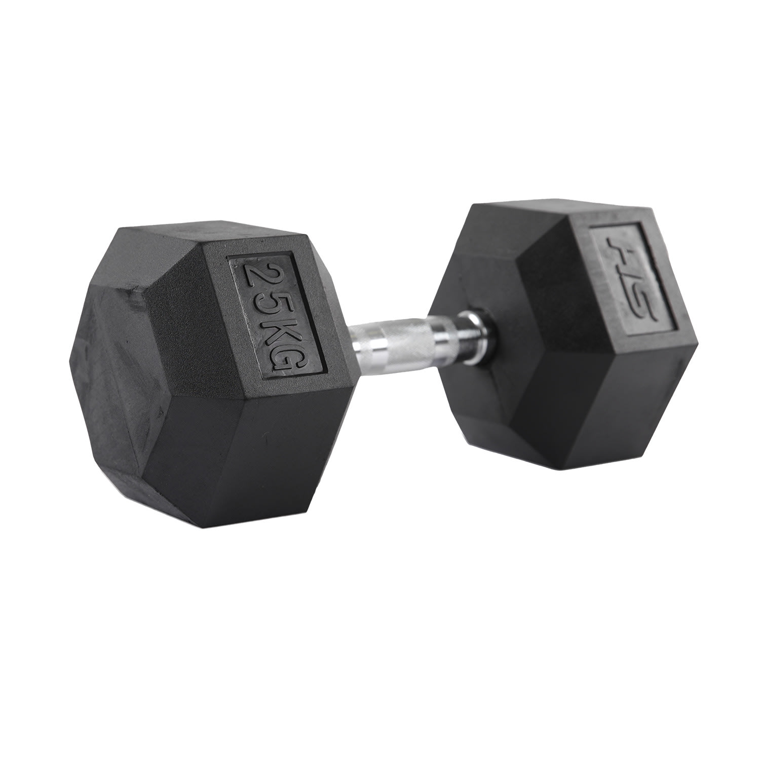 HS Fitness 25Kg Rubber Hex Dumbbell