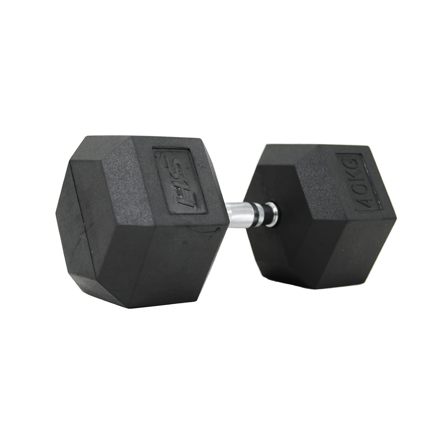 HS Fitness 40Kg Rubber Hex Dumbbell