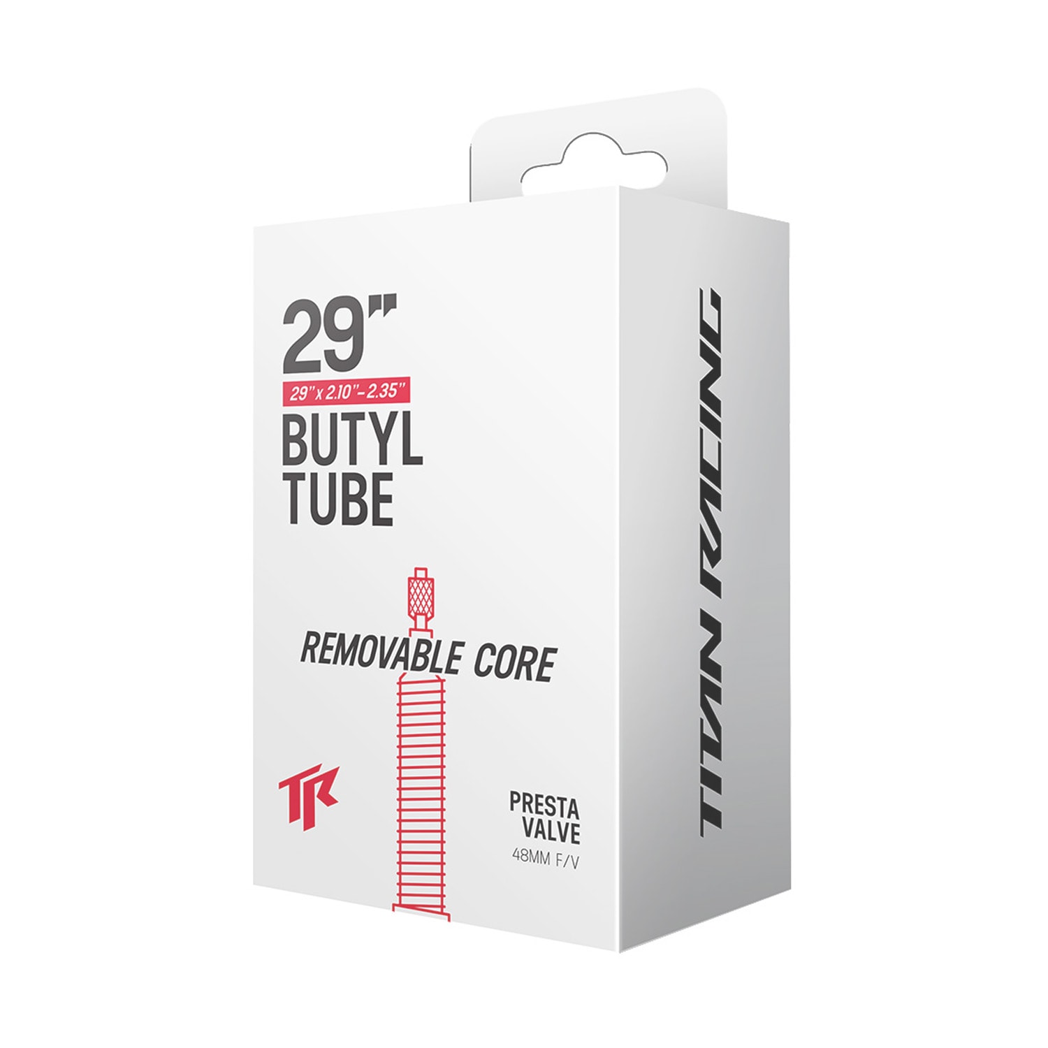 Titan 29 x 2.10-2.35 Presta 48mm Valve Removeable Core Tube.