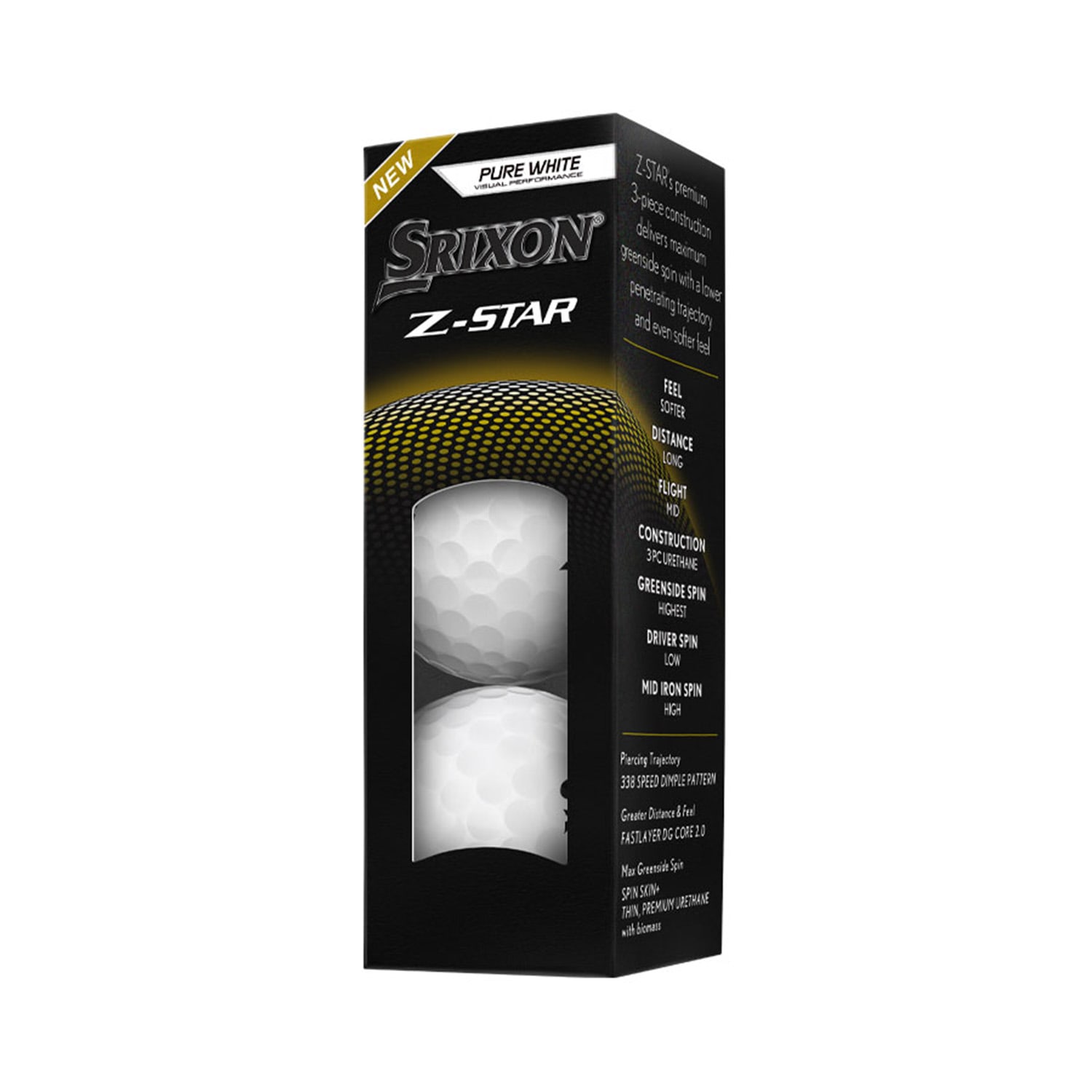 Srixon Z-Star 9 White Golf Balls - 3 Ball Pack