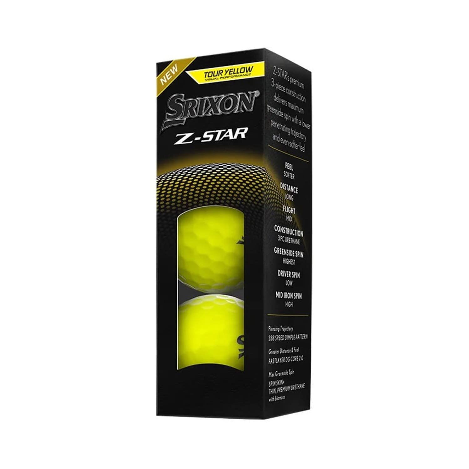 Srixon Z-Star 9 Yellow Golf Balls - 3 Ball Pack