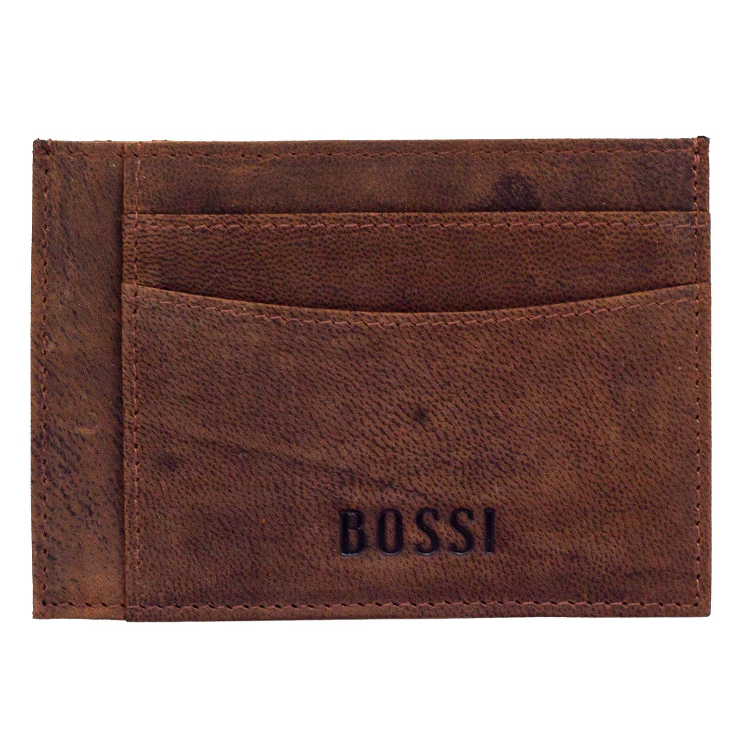 Bossi Boabab Leather Cardholder 3 Goat Oily Hunter - Dark Brown
